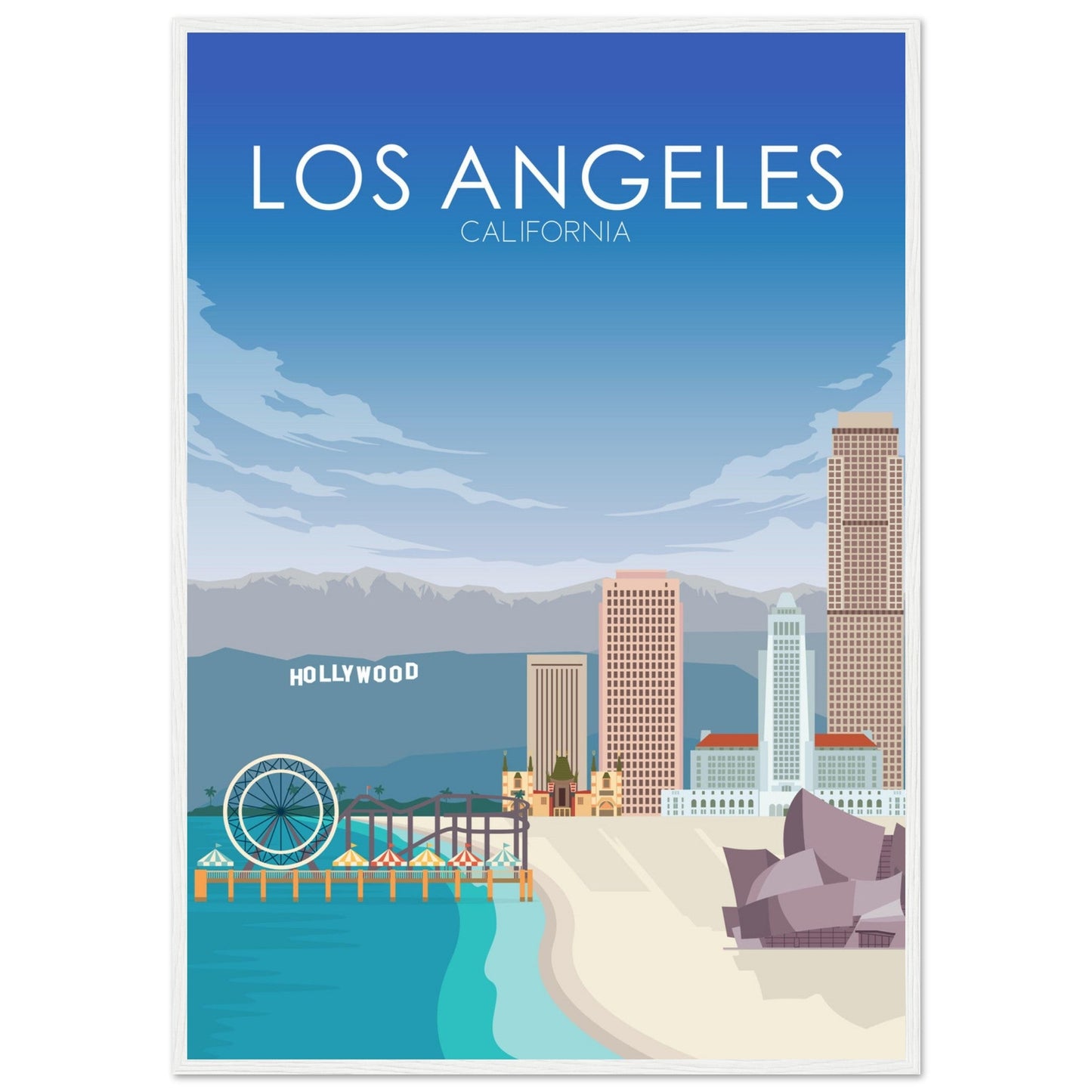 Los Angeles Poster | Los Angeles Wall Art | Los Angeles Daytime Print