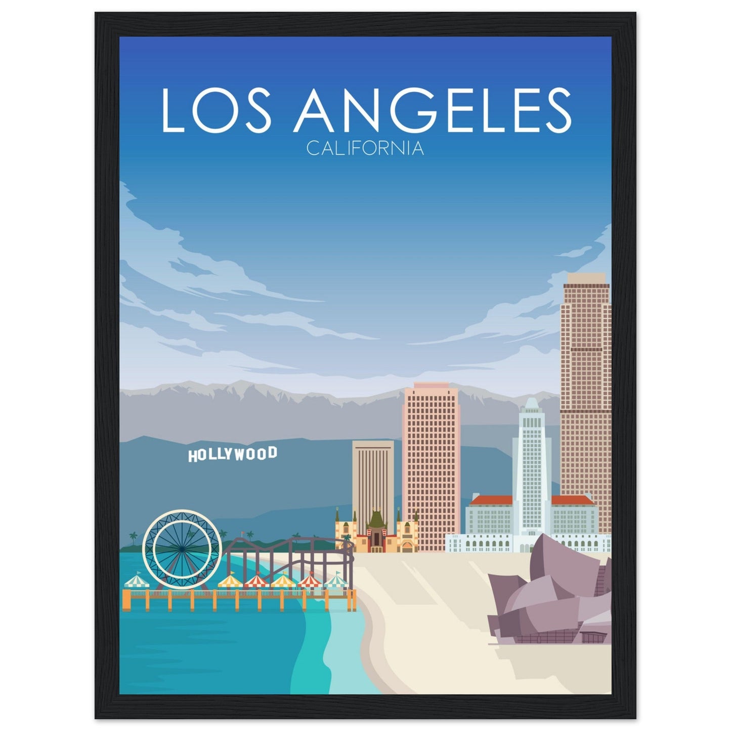 Los Angeles Poster | Los Angeles Wall Art | Los Angeles Daytime Print