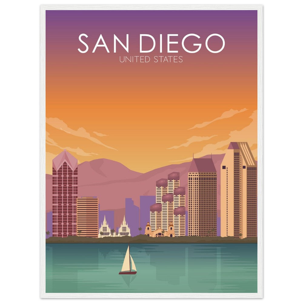 San Diego Poster | San Diego Wall Art | San Diego Sunset Print