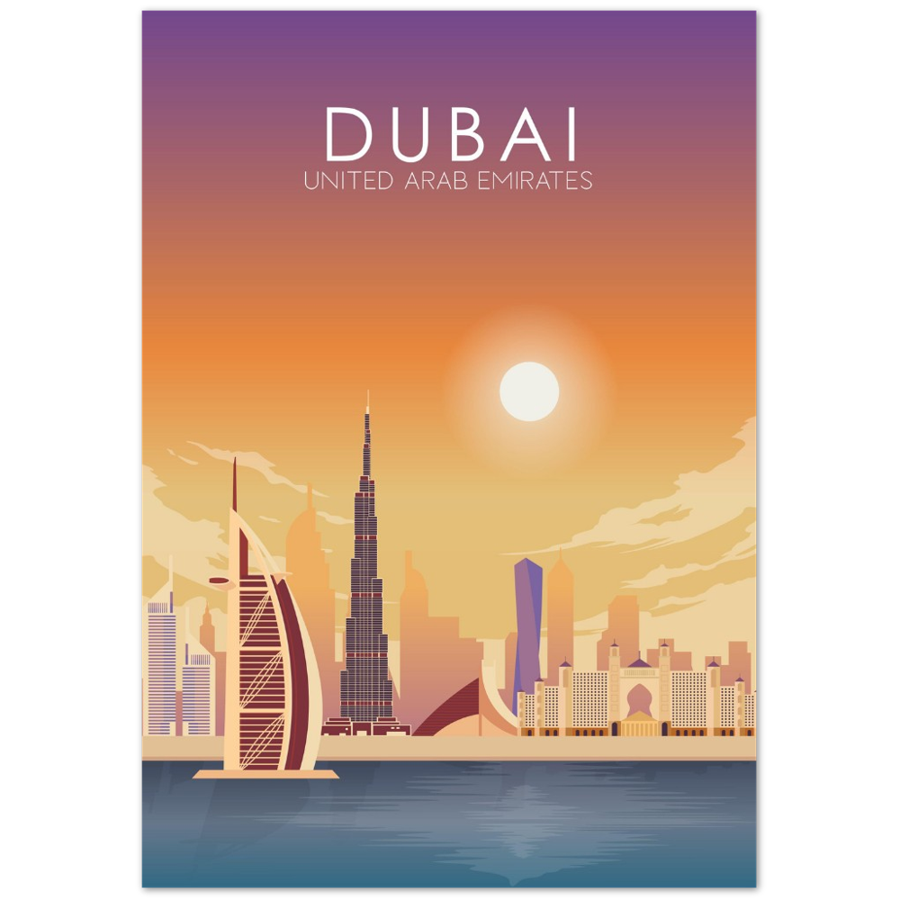 Dubai Poster | Dubai Wall Art | Dubai Sunset Print