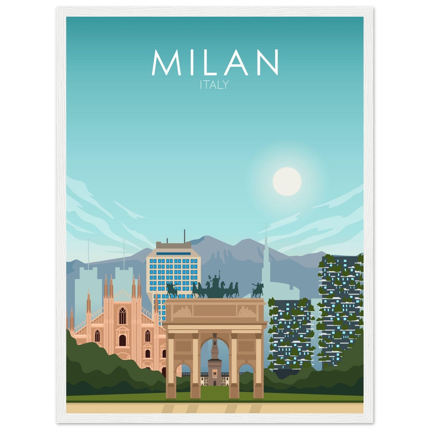 Milan Poster | Milan Wall Art | Milan Daytime Print