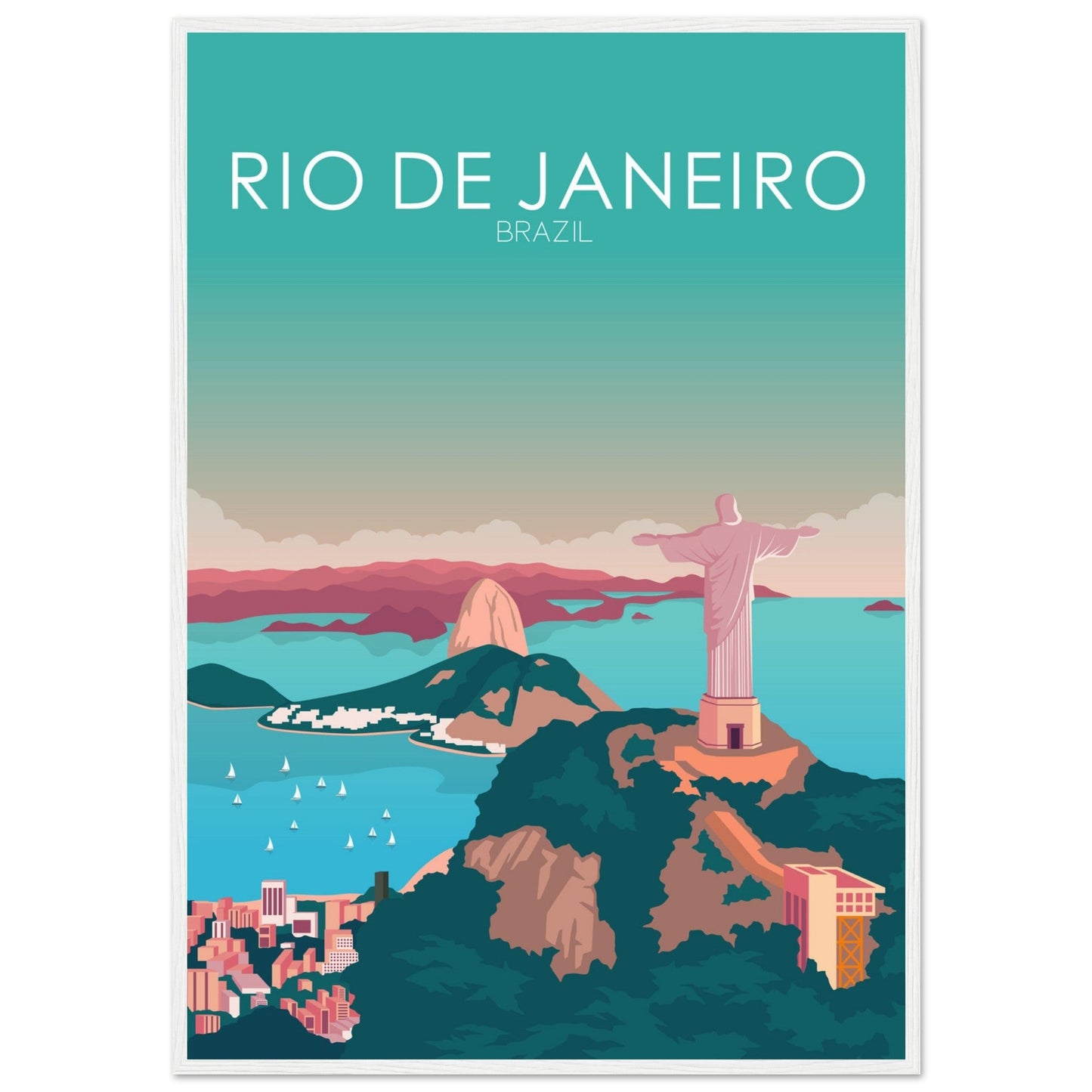 Rio De Janeiro Poster | Rio De Janeiro Wall Art | Rio De Janeiro Pastel Print
