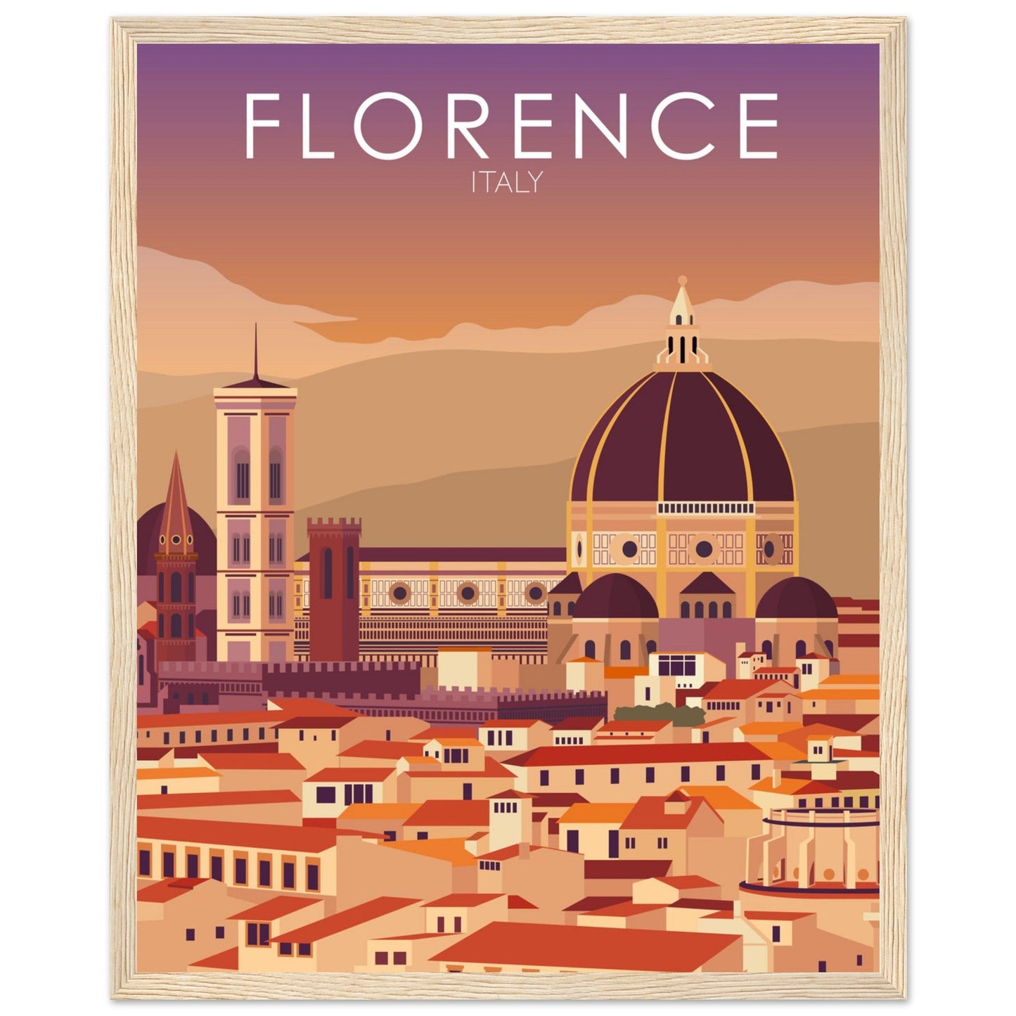 Florence Poster | Florence Wall Art | Florence Sunset Print
