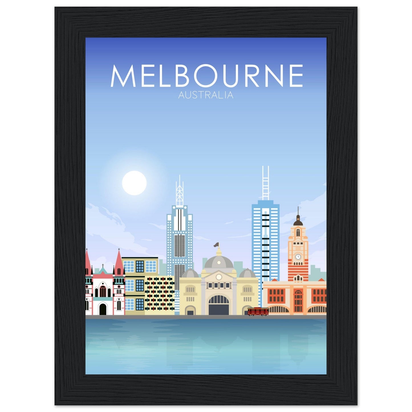 Melbourne Poster | Melbourne Wall Art | Melbourne Daytime Print