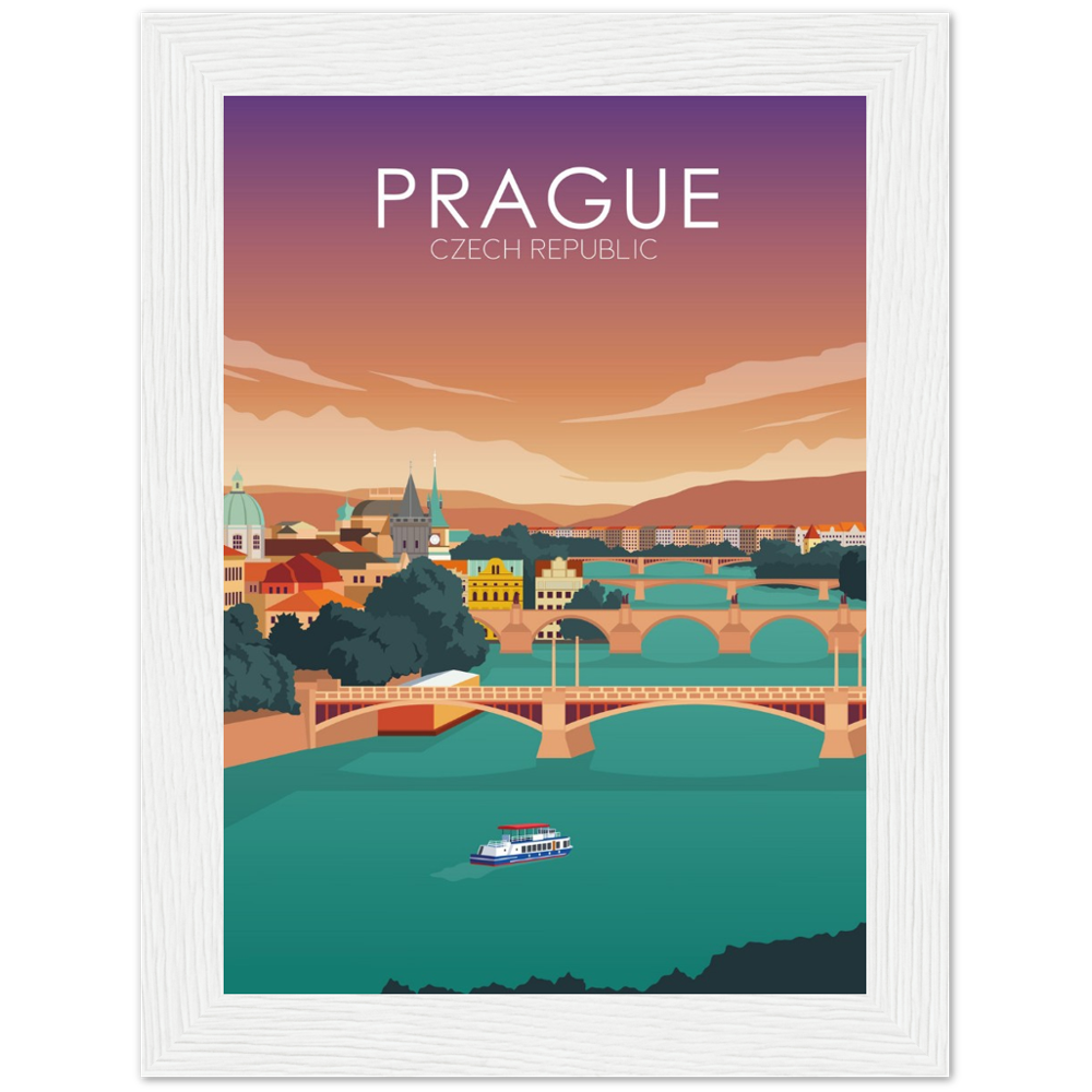Prague Poster | Prague Wall Art | Prague Sunset Print