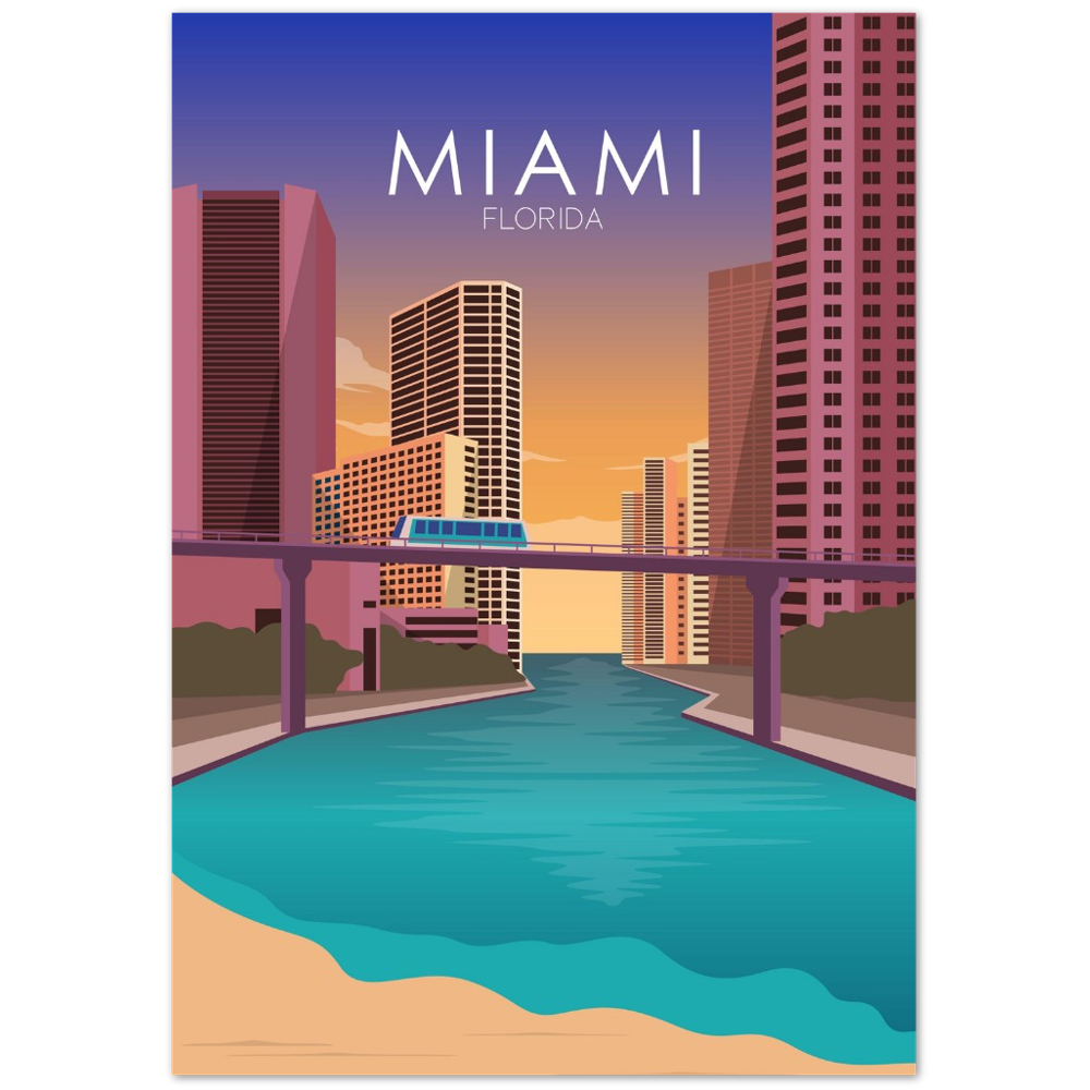 Miami Poster | Miami Wall Art | Miami Sunset Print