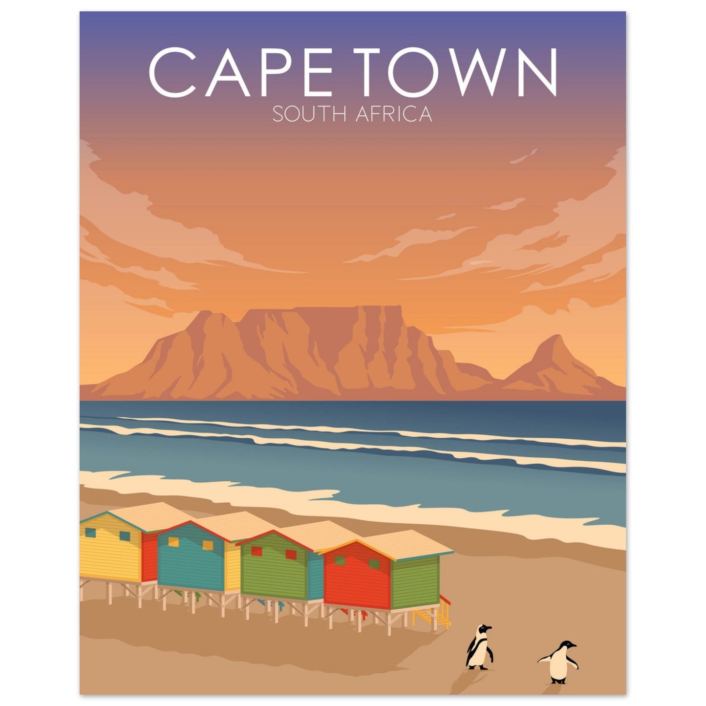 Cape Town Poster | Cape Town Wall Art | Cape Town Sunset Print