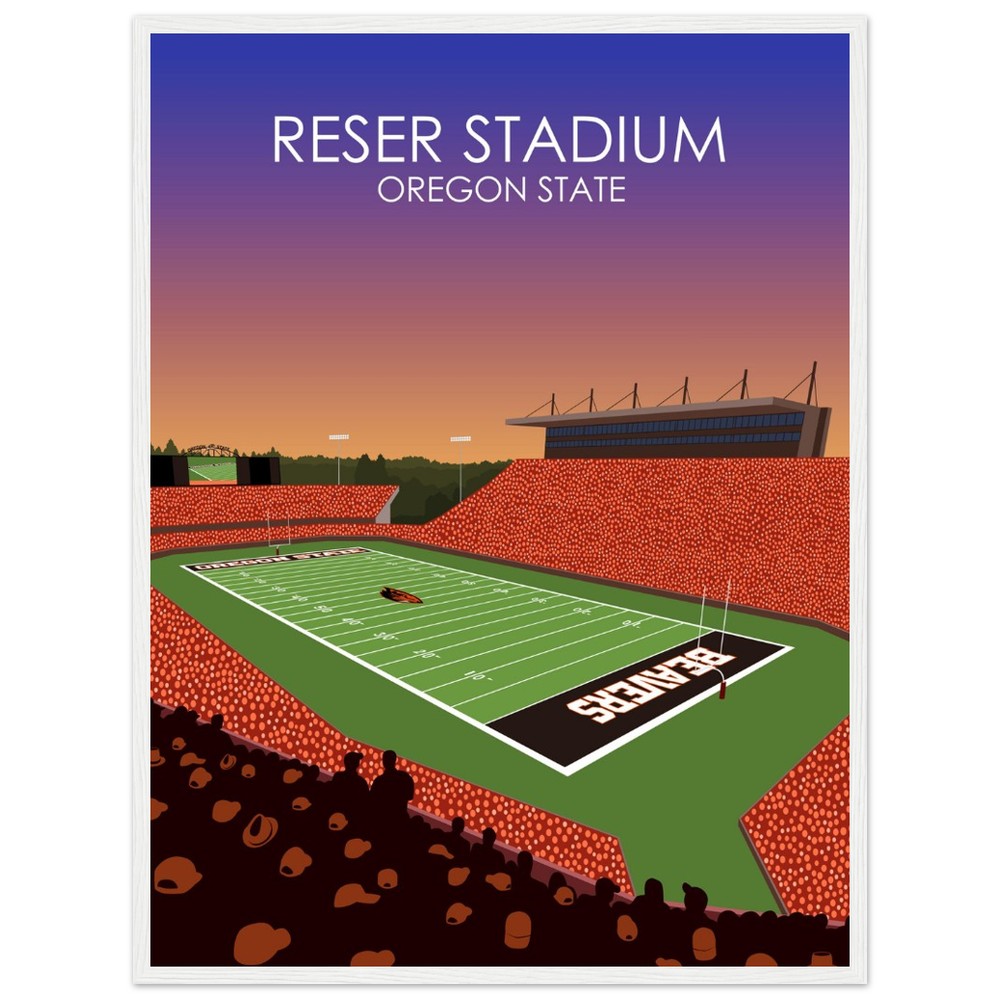 Reser Stadium Poster | University of Oregon State Beavers College Football Stadium Print