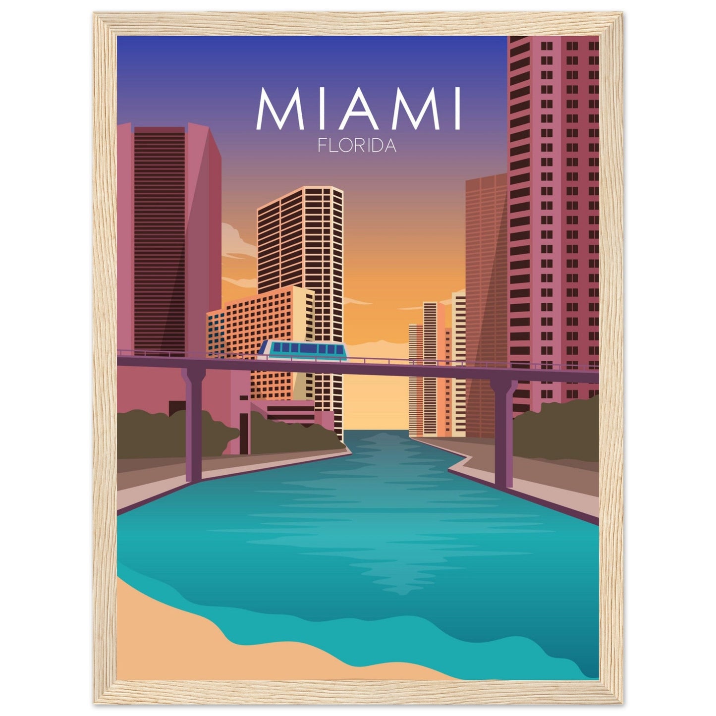Miami Poster | Miami Wall Art | Miami Sunset Print