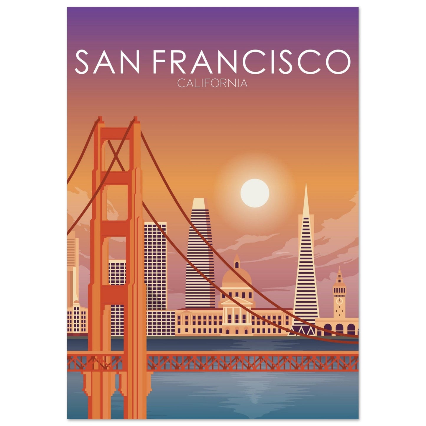 San Francisco Poster | San Francisco Wall Art | San Francisco Sunset Print