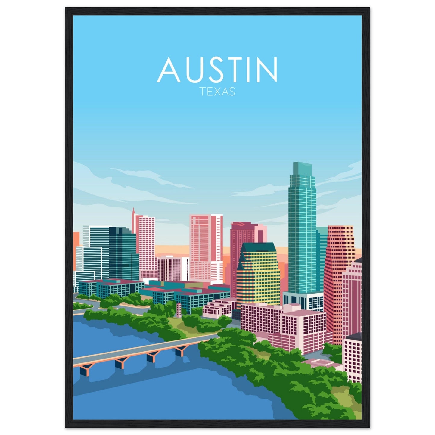 Austin Poster | Austin Wall Art | Austin Pastel Print