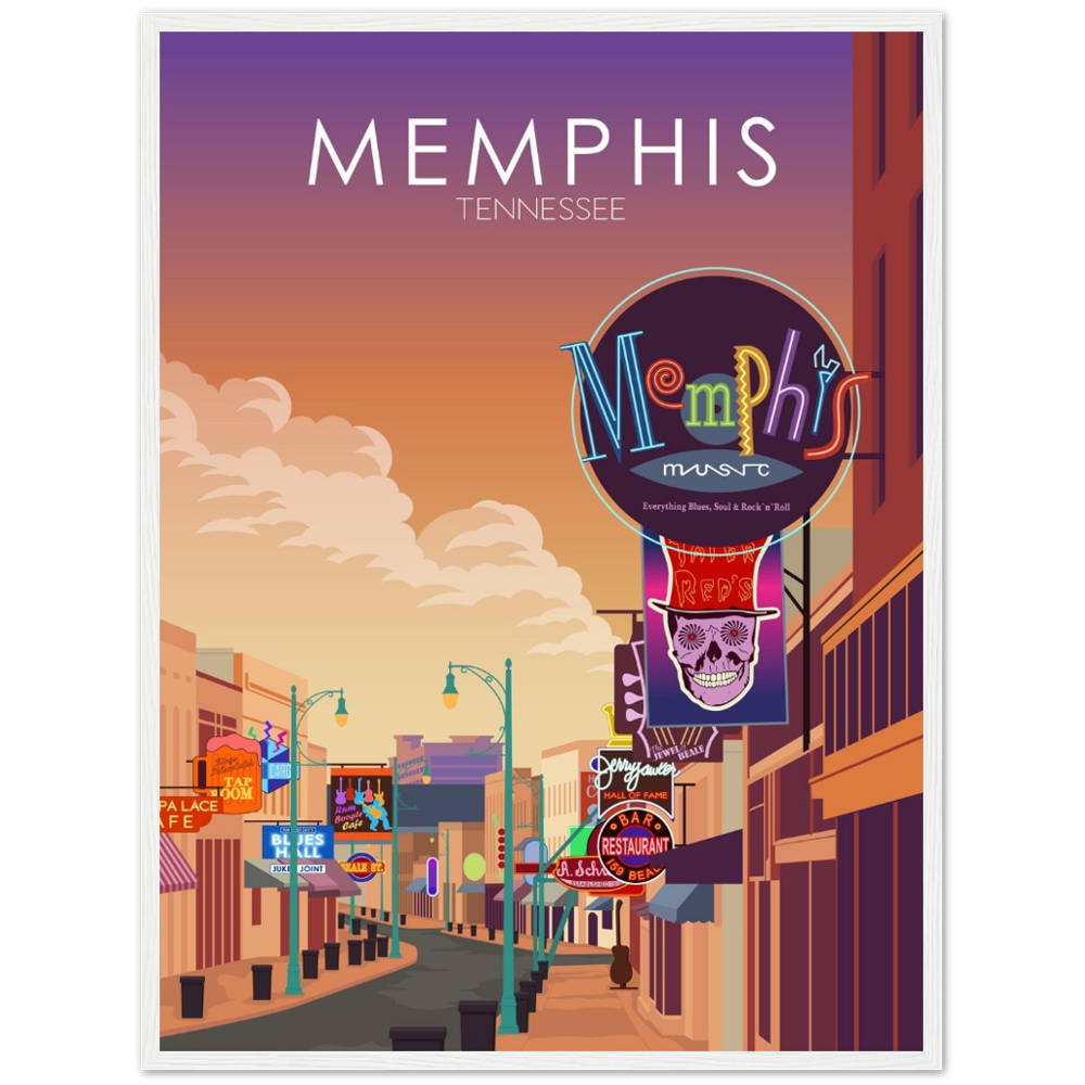 Memphis Poster | Memphis Wall Art | Memphis Sunset Print