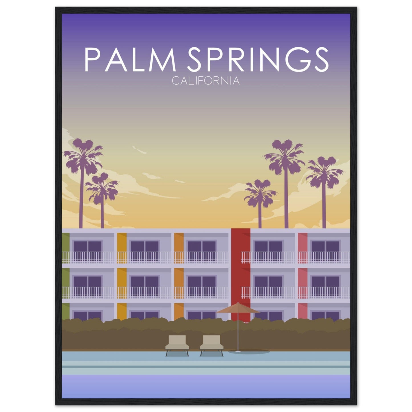 Palm Springs Poster | Palm Springs Wall Art | Palm Springs Sunset Print