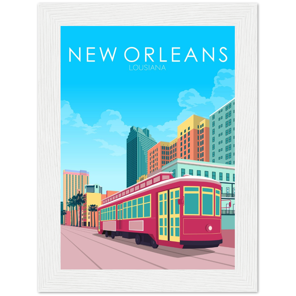 New Orleans Poster | New Orleans Wall Art | New Orleans Pastel Print