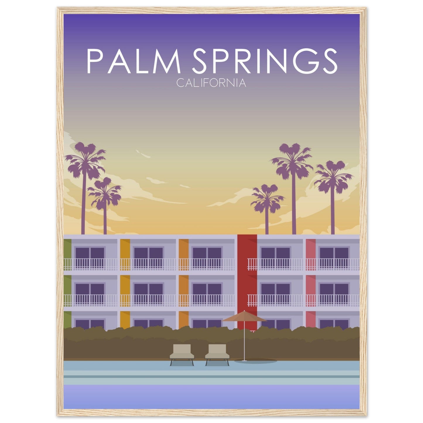 Palm Springs Poster | Palm Springs Wall Art | Palm Springs Sunset Print