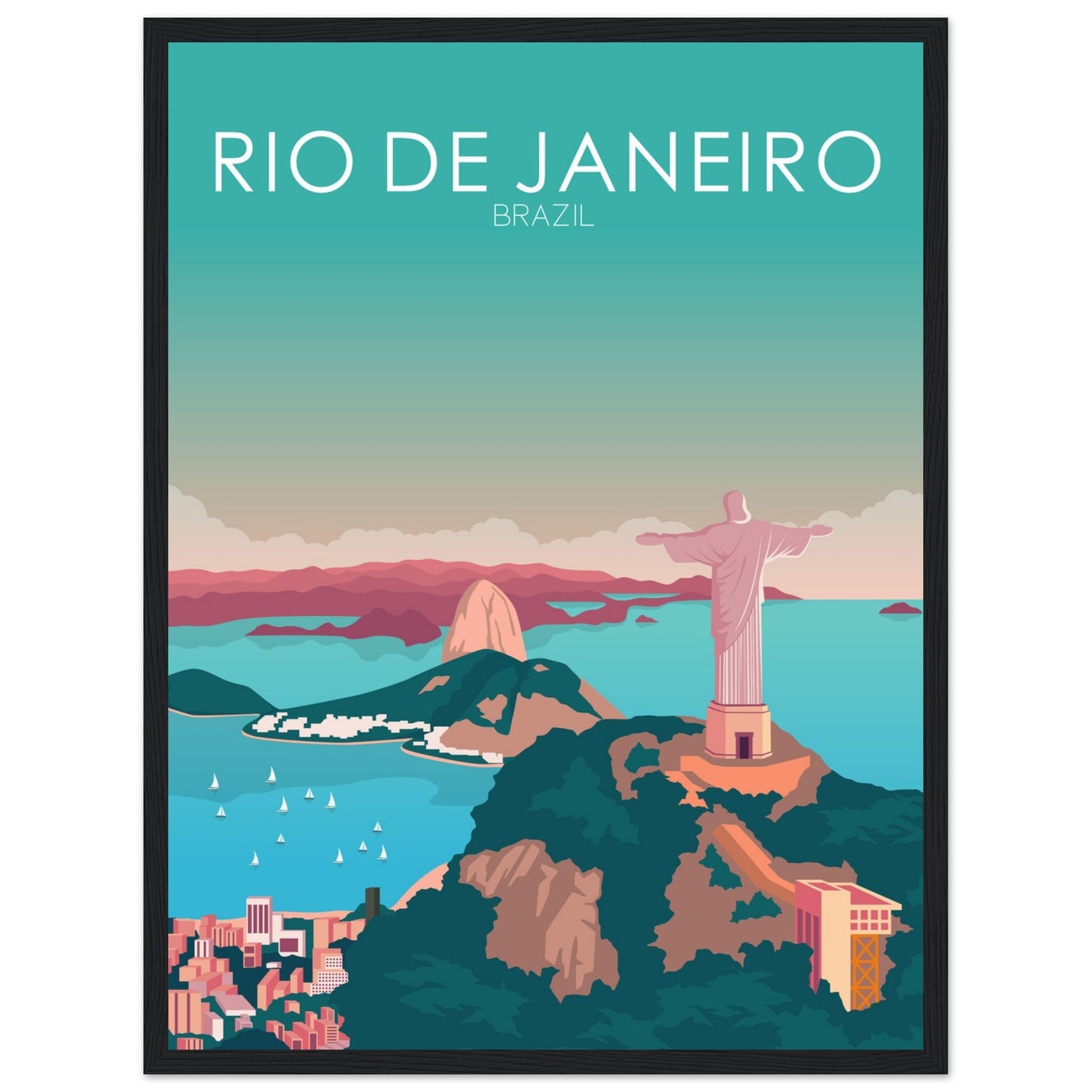 Rio De Janeiro Poster | Rio De Janeiro Wall Art | Rio De Janeiro Pastel Print