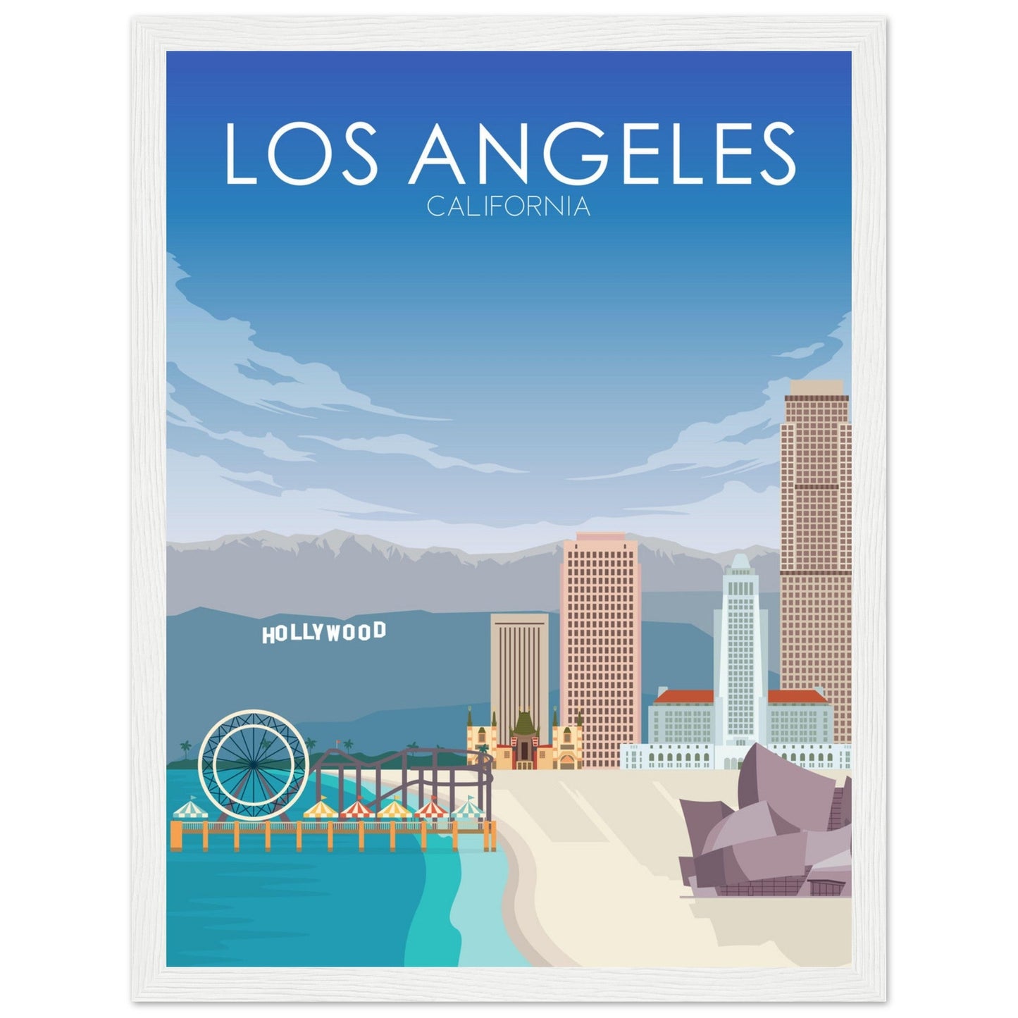 Los Angeles Poster | Los Angeles Wall Art | Los Angeles Daytime Print