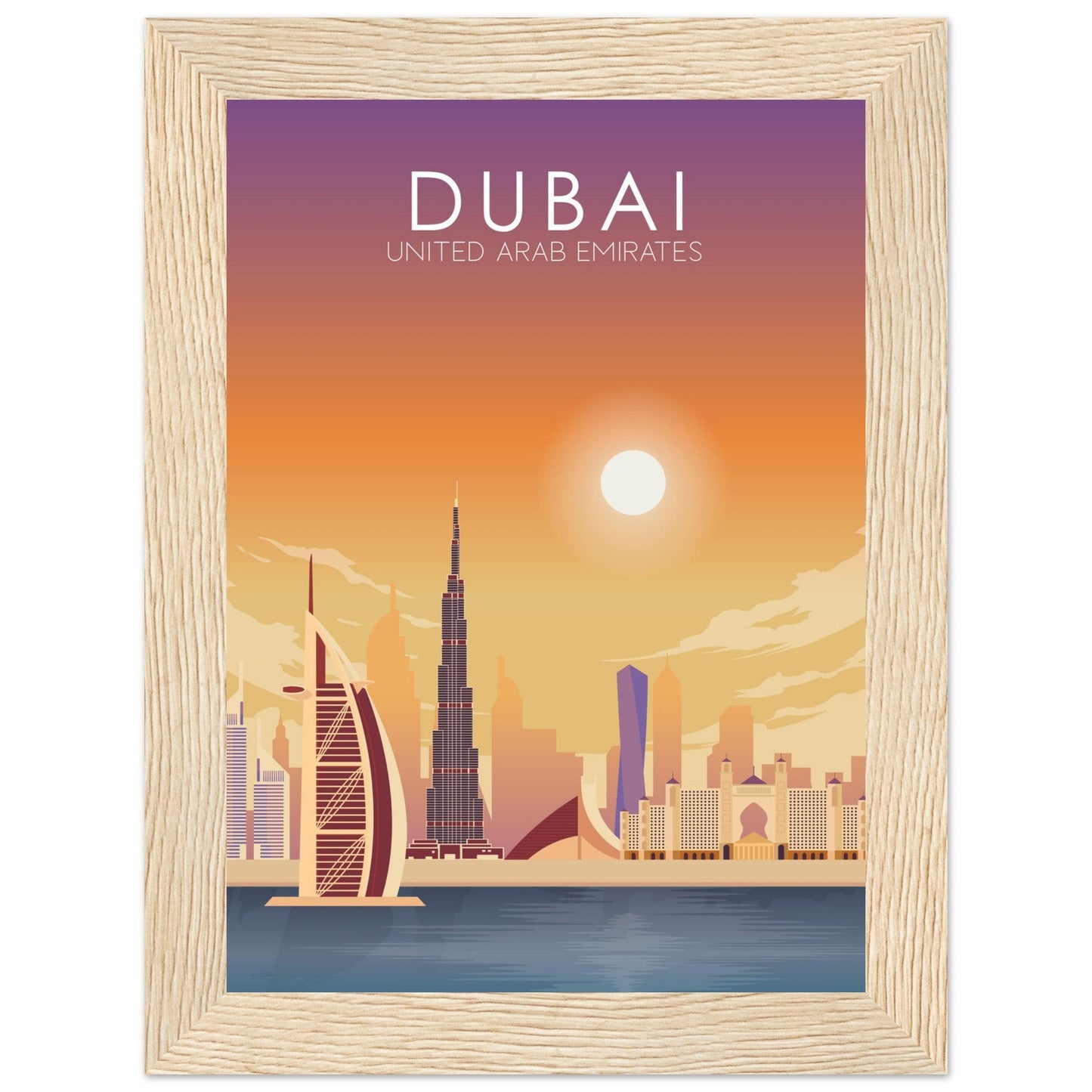 Dubai Poster | Dubai Wall Art | Dubai Sunset Print