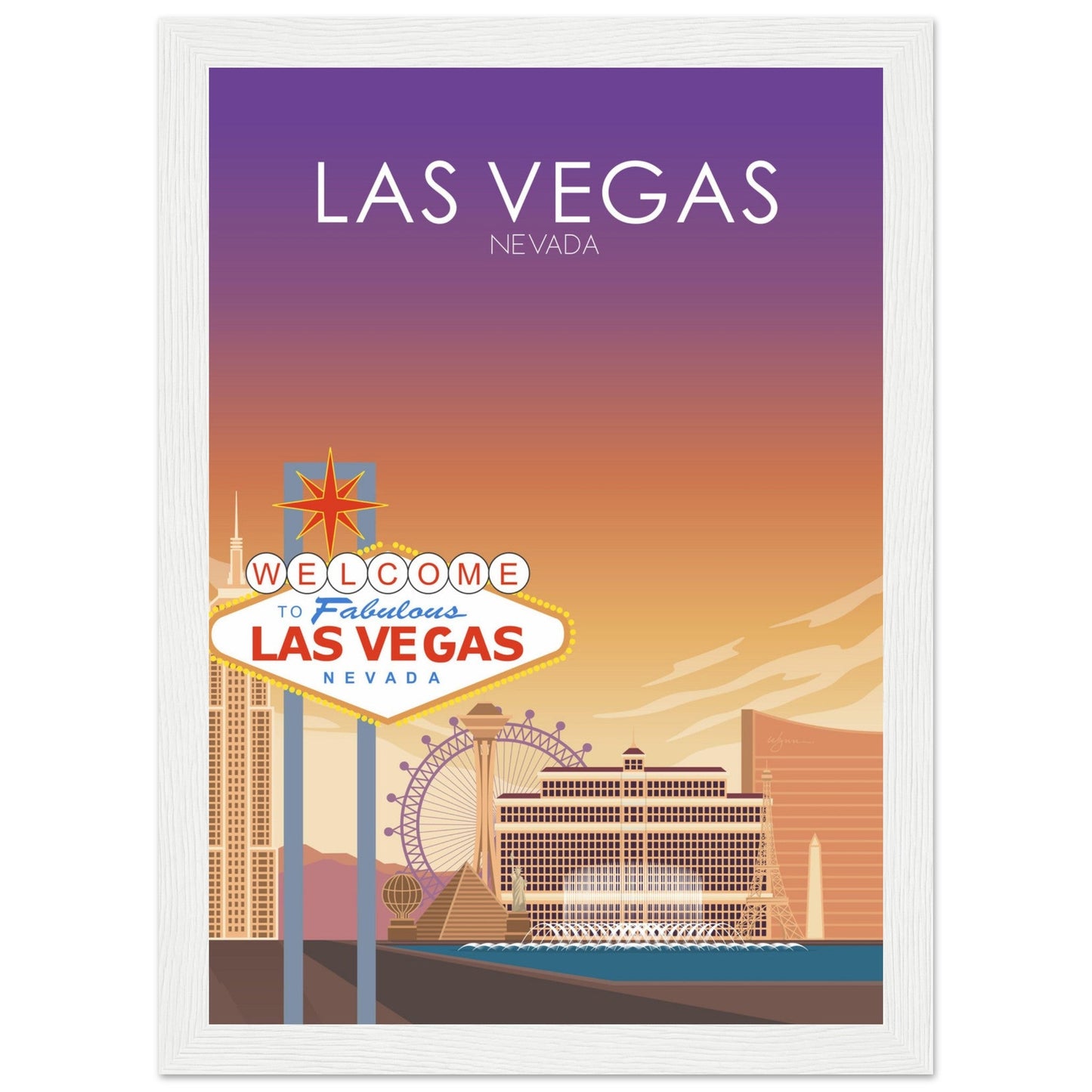 Las Vegas Poster | Las Vegas Wall Art | Las Vegas Sunset Print