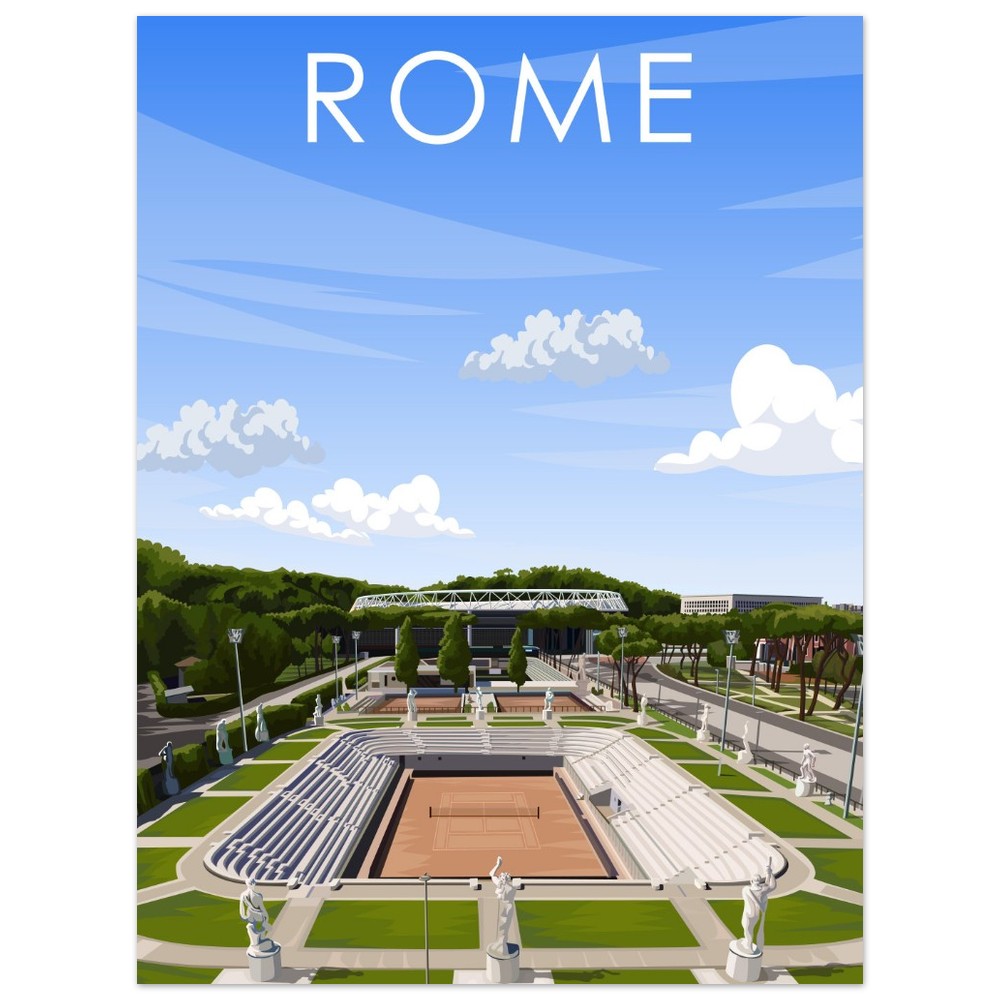 Rome ATP/WTA Masters Pietrangeli Tennis Stadium Poster