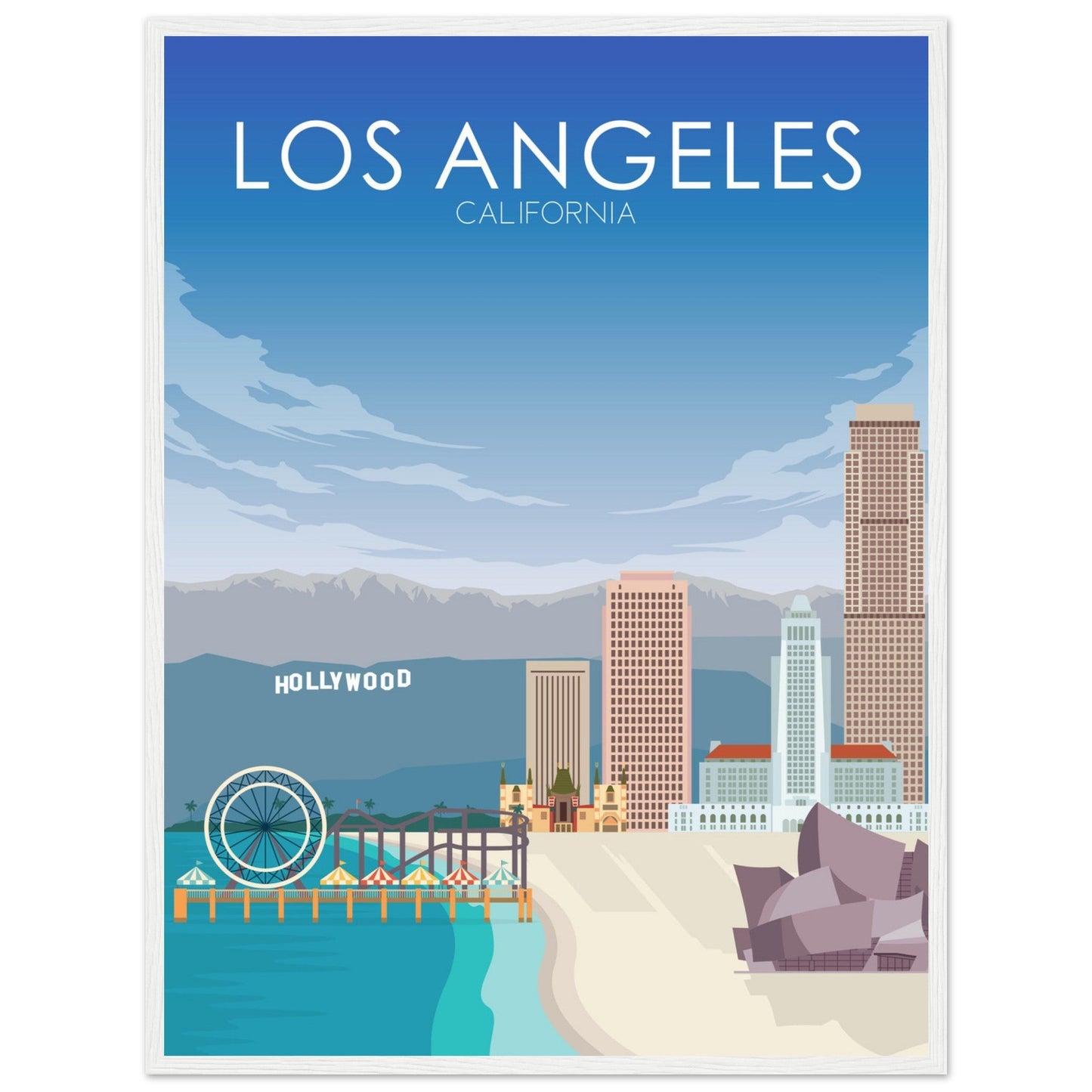Los Angeles Poster | Los Angeles Wall Art | Los Angeles Daytime Print