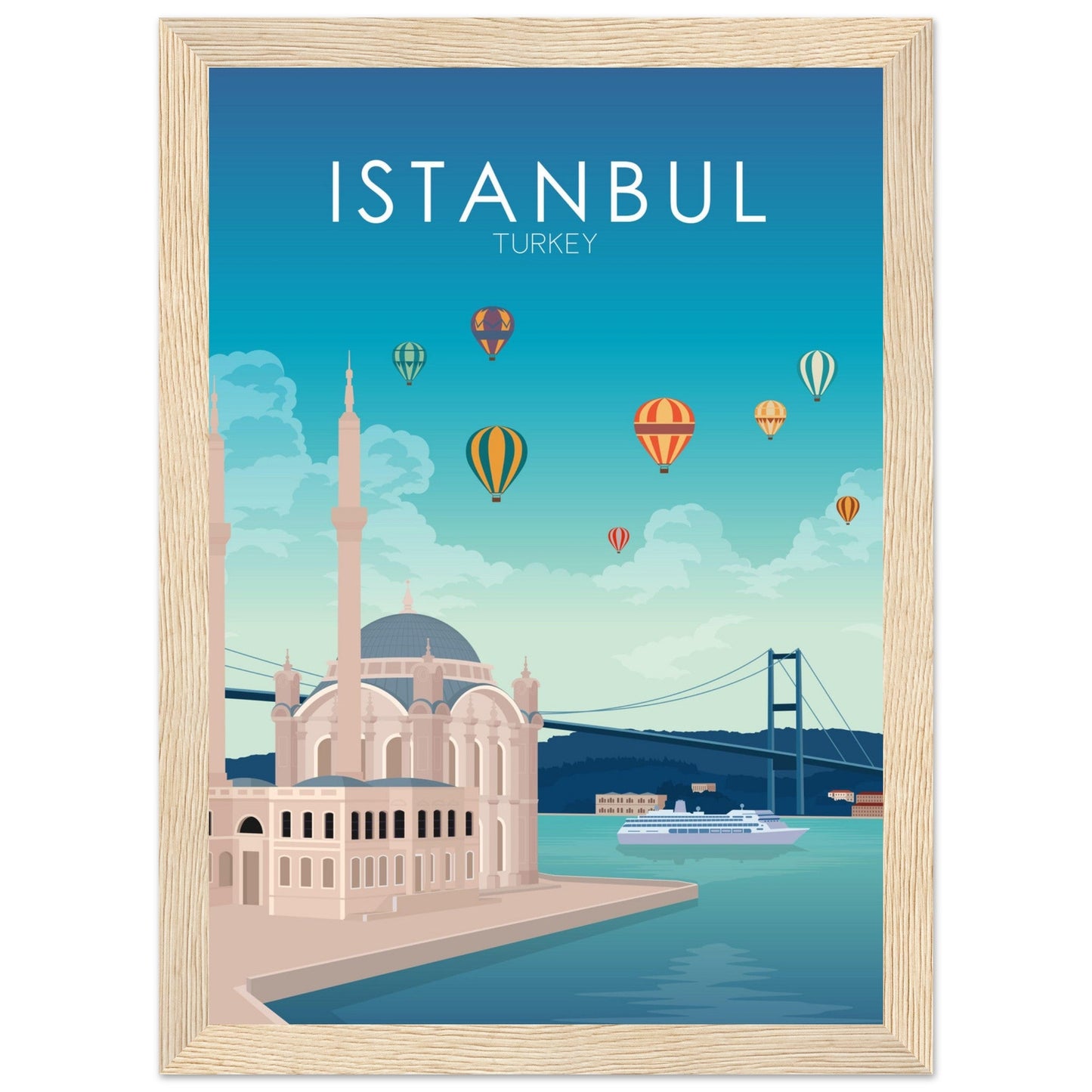 Istanbul Poster | Istanbul Wall Art | Istanbul Daytime Print