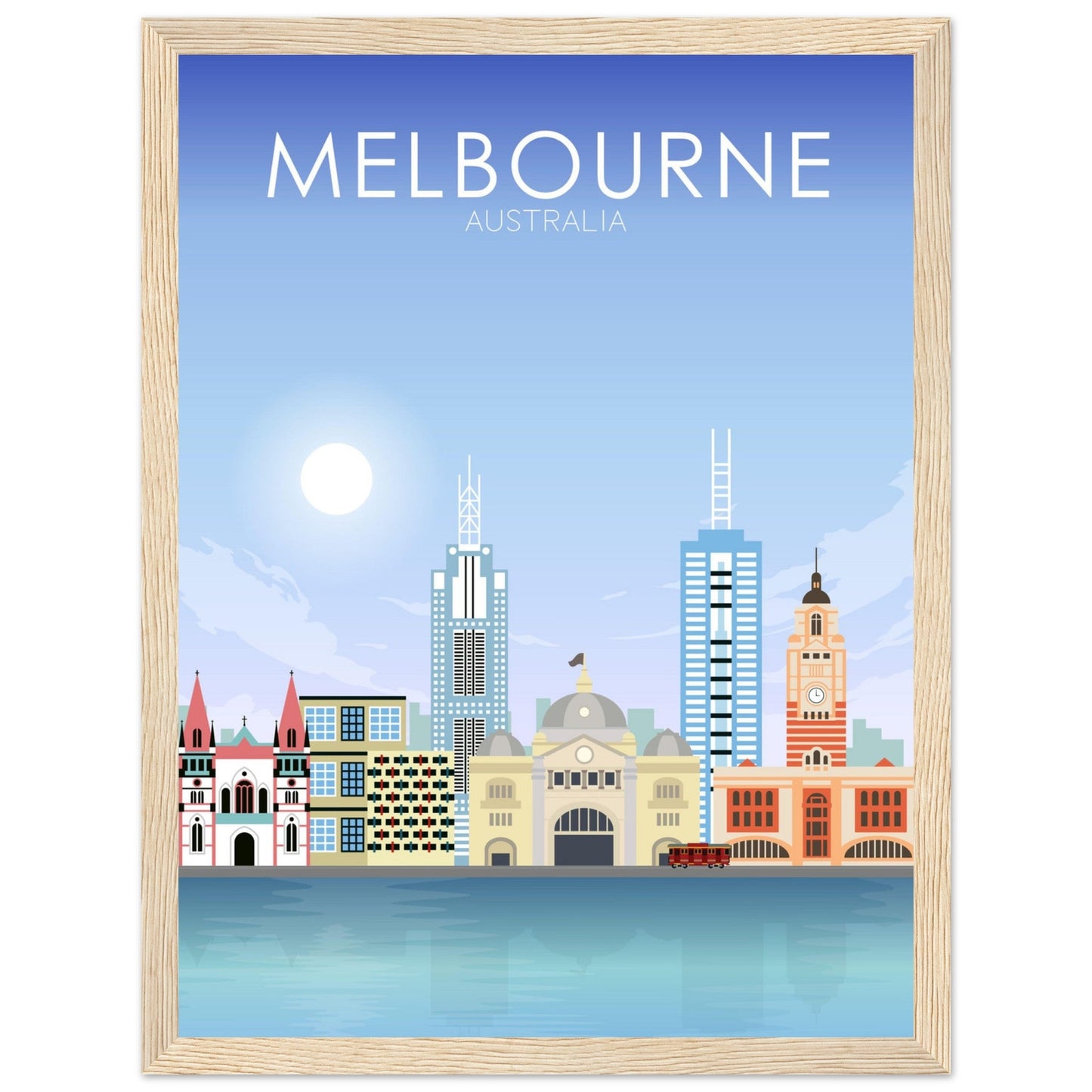 Melbourne Poster | Melbourne Wall Art | Melbourne Daytime Print