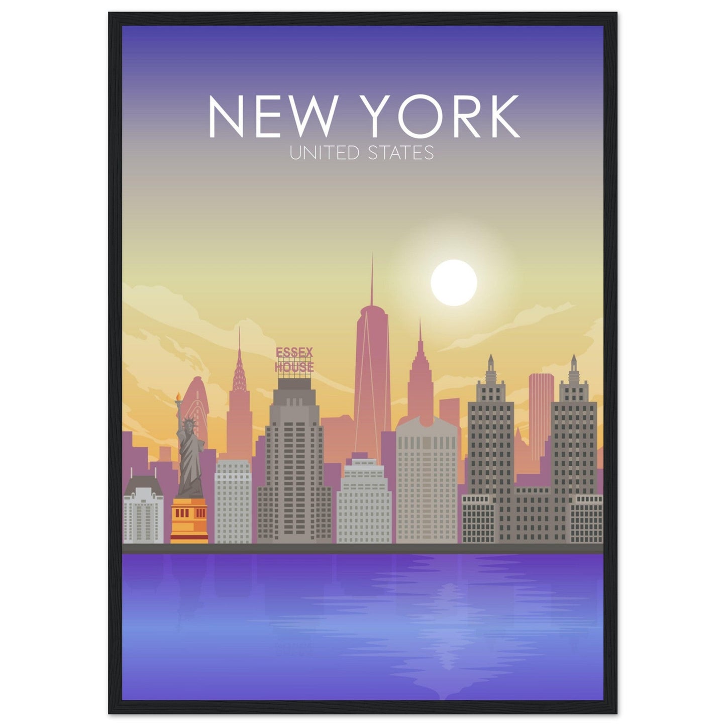 New York Poster | New York Wall Art | New York Sunset Print