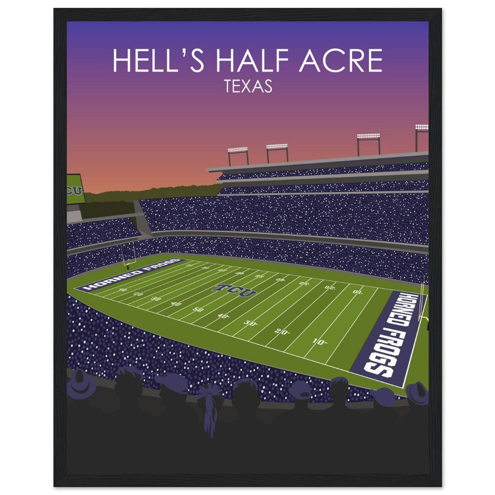 Hell's Half Acre Poster | Amon G. Carter Stadium Poster | University of TSU Horned frogs College Football Stadium Print