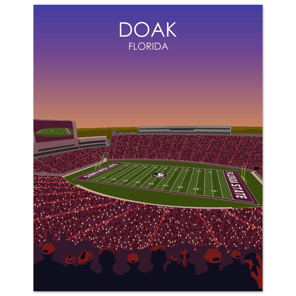 Doak Campbell Stadium Poster | Florida State University Football Stadium Print