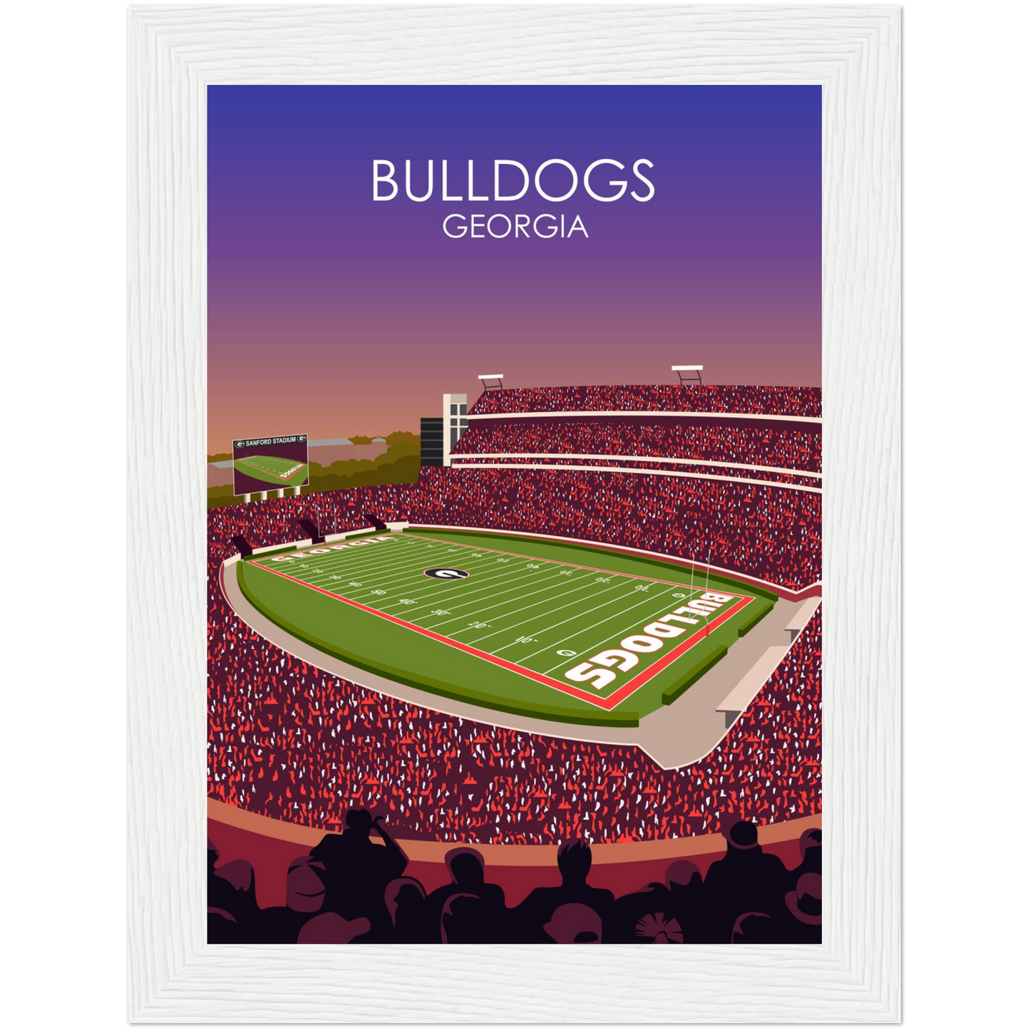 Georgia Bulldogs Poster | Sanford Stadium Poster | University of Georgia College Football Stadium Print