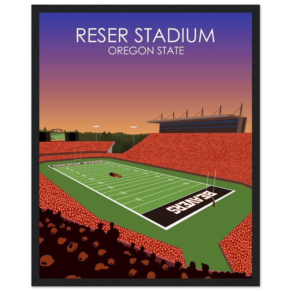 Reser Stadium Poster | University of Oregon State Beavers College Football Stadium Print