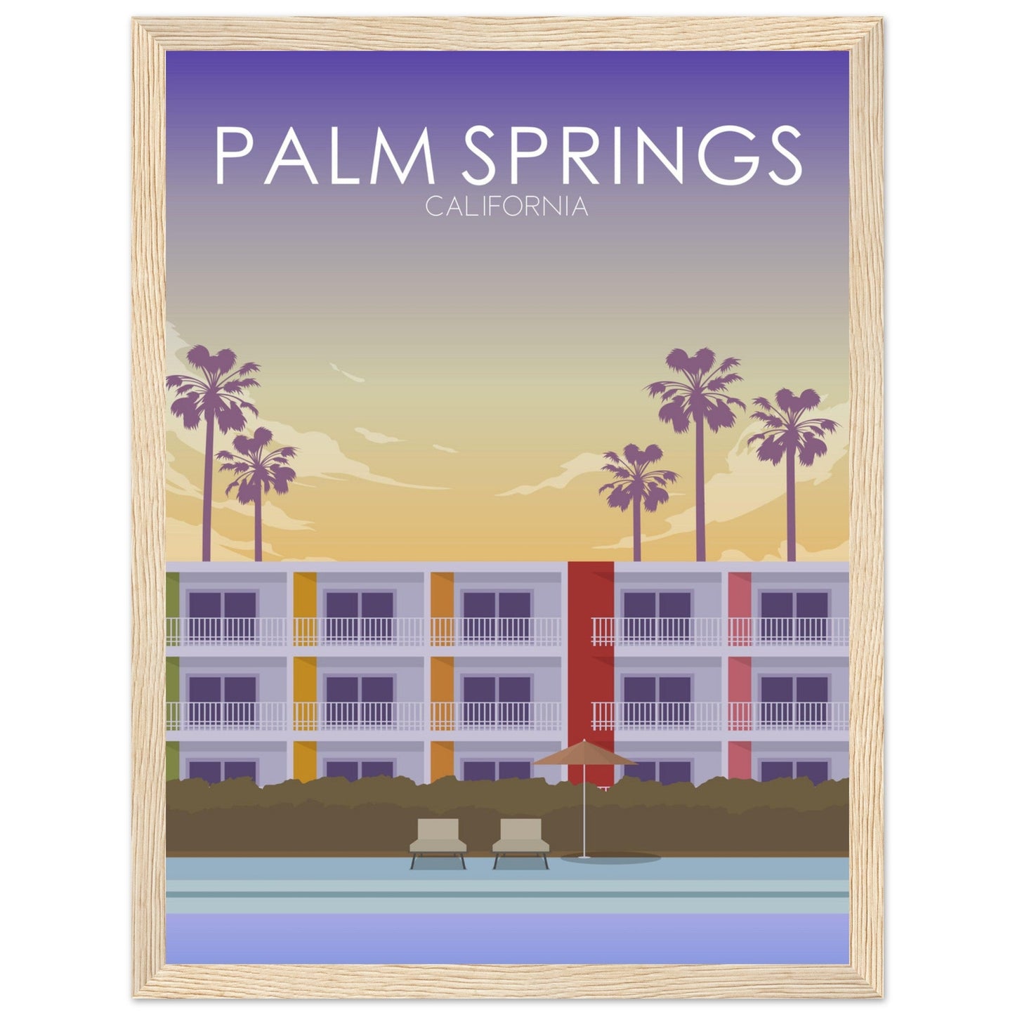 Palm Springs Poster | Palm Springs Wall Art | Palm Springs Sunset Print