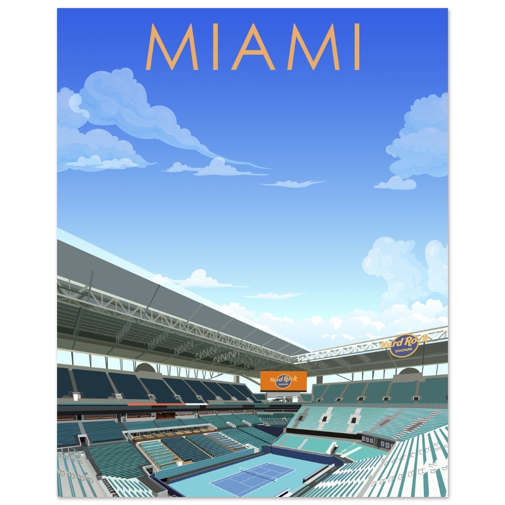 Miami Open ATP/WTA Tennis Stadium Poster
