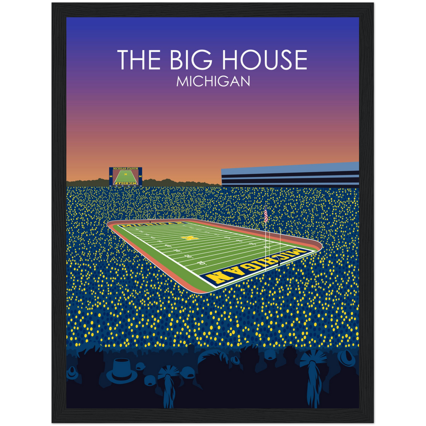 The Big House Poster | University of Michigan College Football Stadium Print