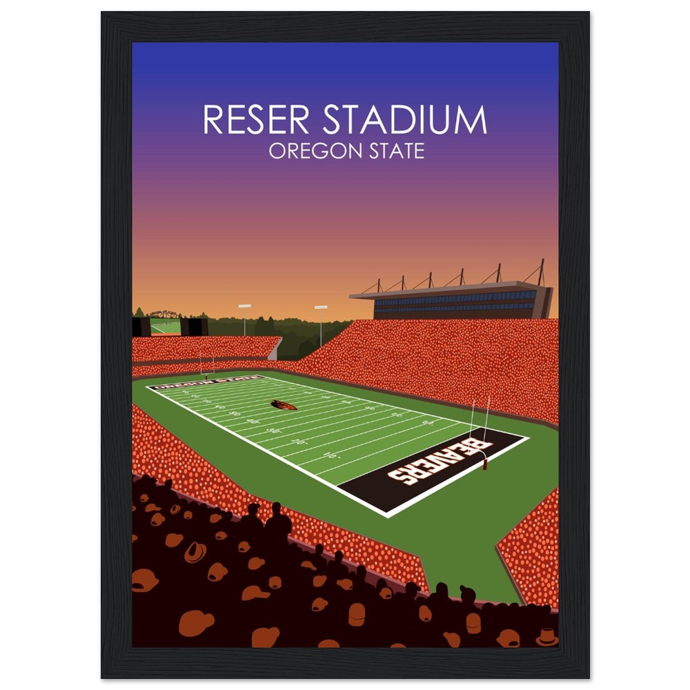 Reser Stadium Poster | University of Oregon State Beavers College Football Stadium Print
