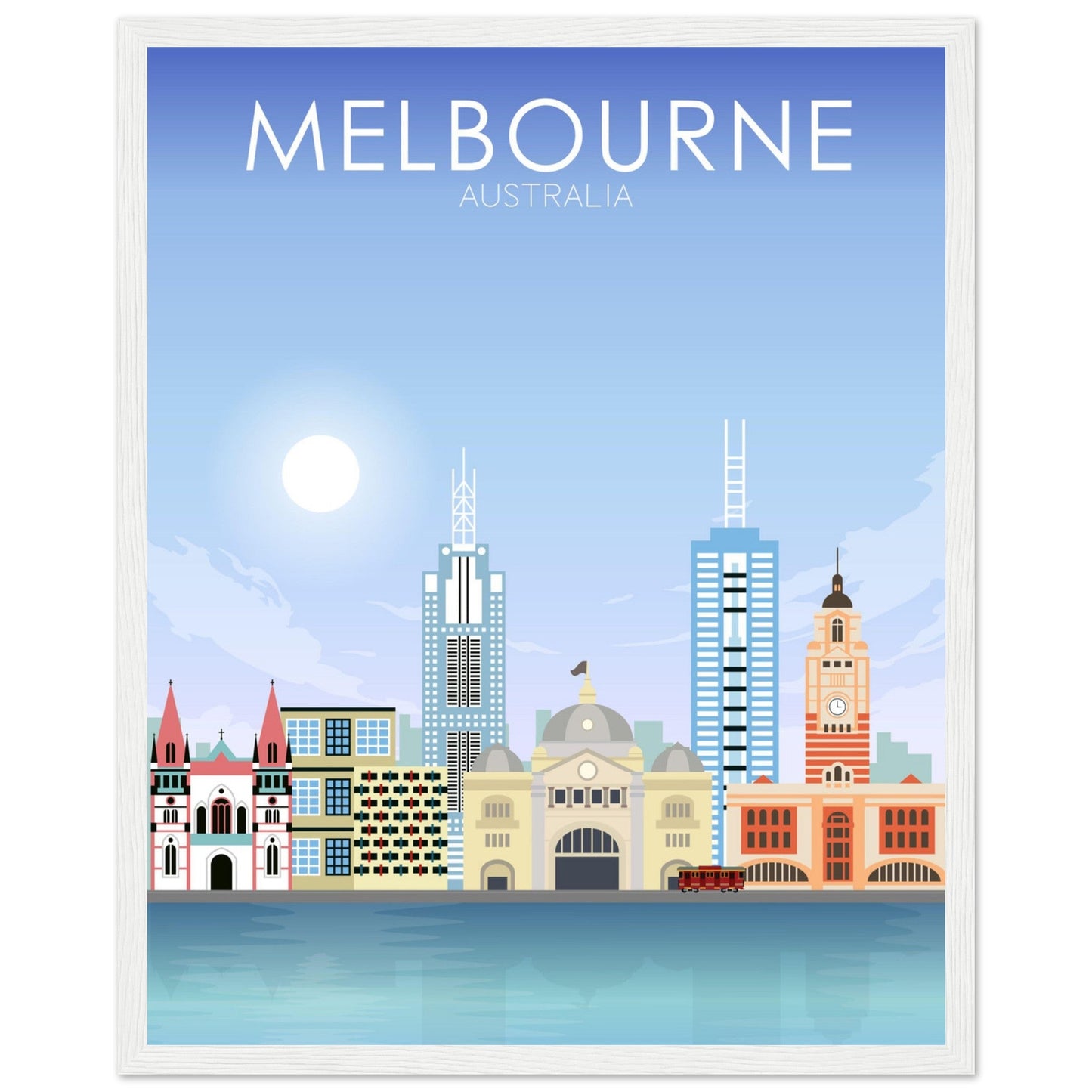 Melbourne Poster | Melbourne Wall Art | Melbourne Daytime Print