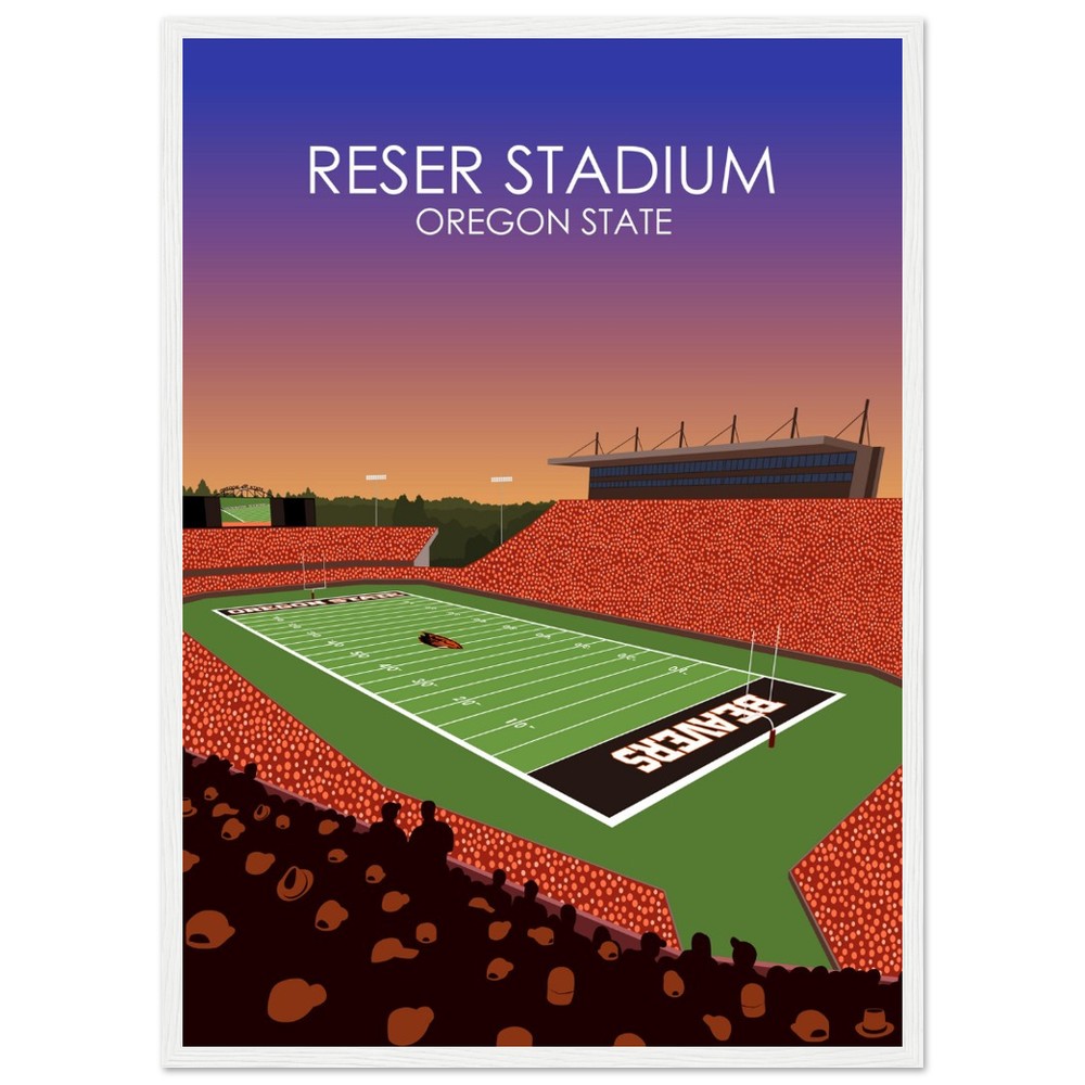 Reser Stadium Poster | University of Oregon State Beavers College Football Stadium Print
