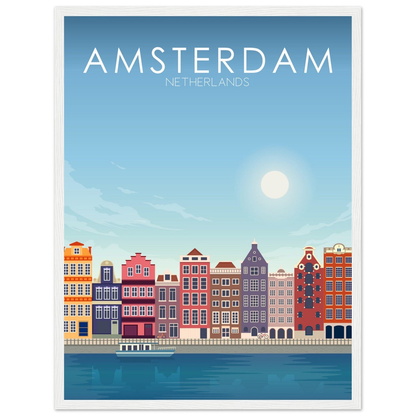 Amsterdam Poster | Amsterdam Wall Art | Amsterdam Daytime Print
