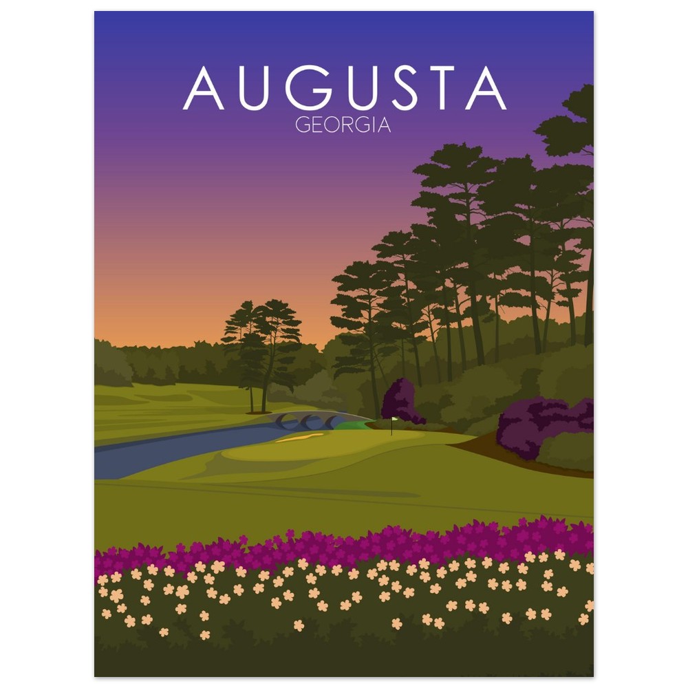 Augusta National Golf Course Sunset Print | Augusta National Poster