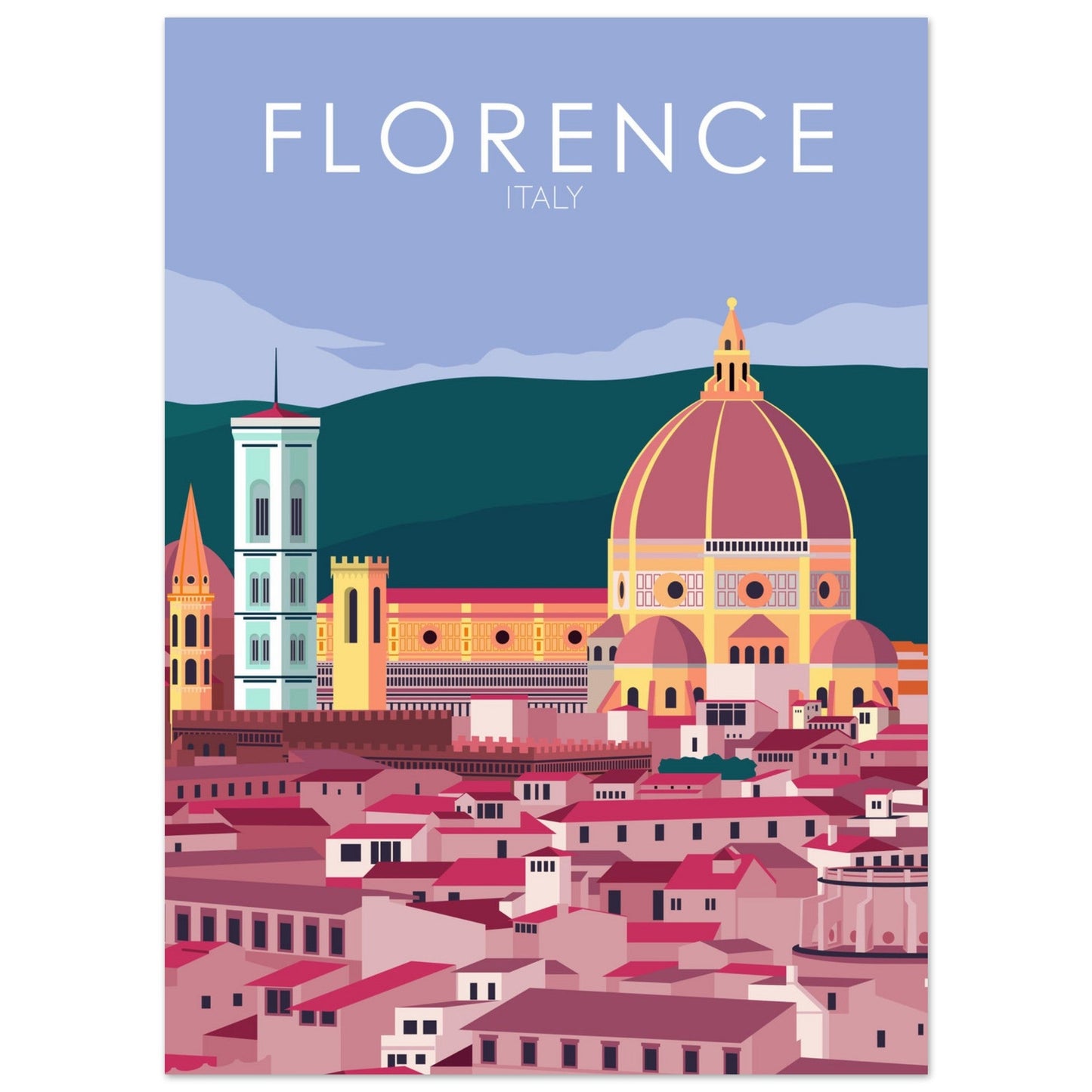 Florence Poster | Florence Wall Art | Florence Pastel Print