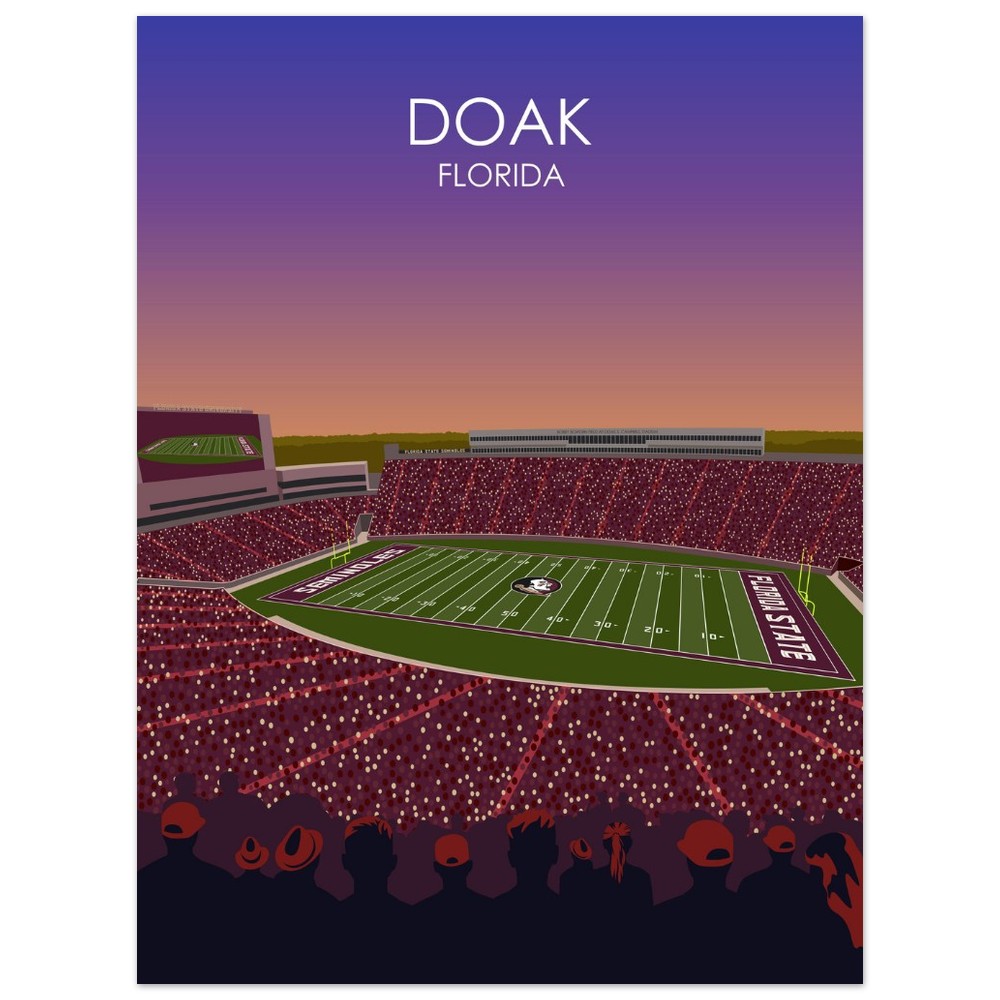 Doak Campbell Stadium Poster | Florida State University Football Stadium Print