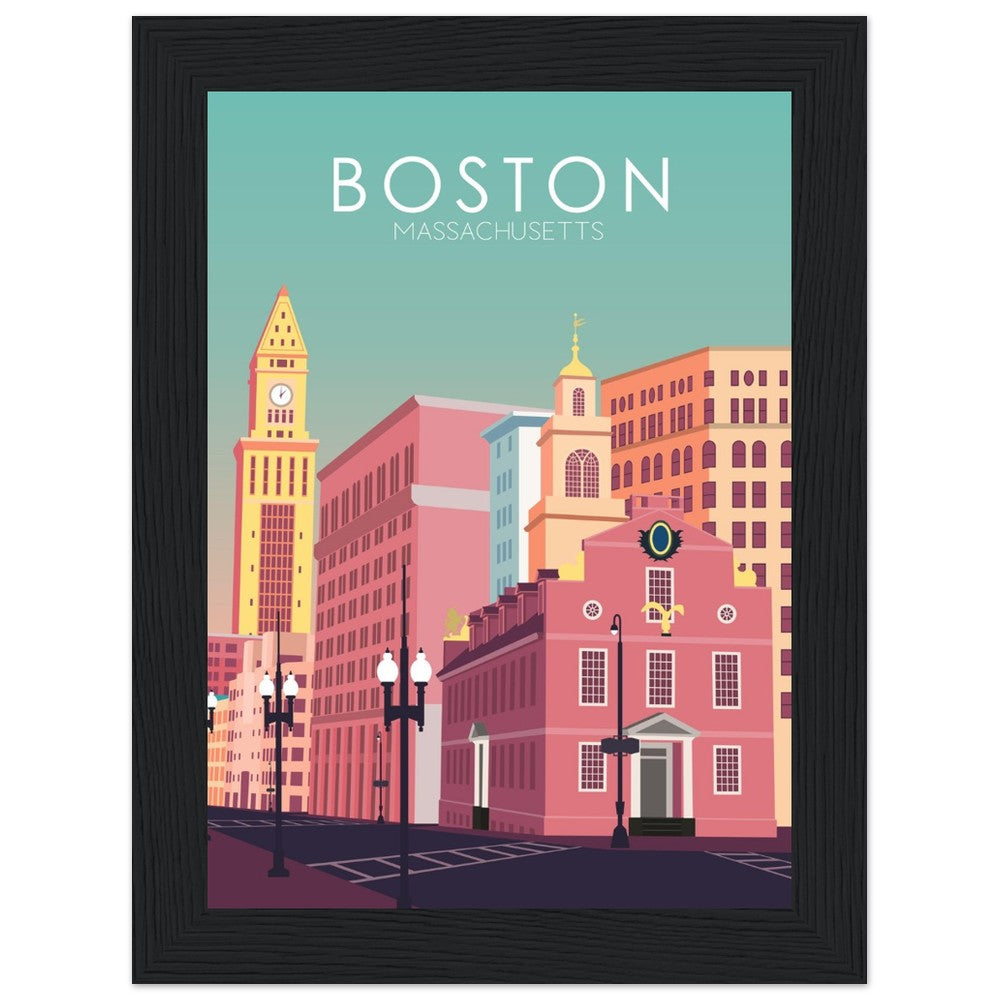 Boston Poster | Boston Wall Art | Boston Pastel Print