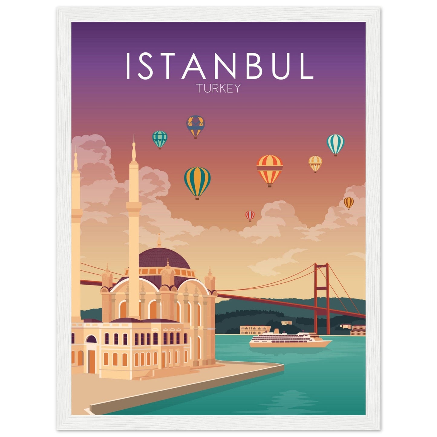 Istanbul Poster | Istanbul Wall Art | Istanbul Sunset Print