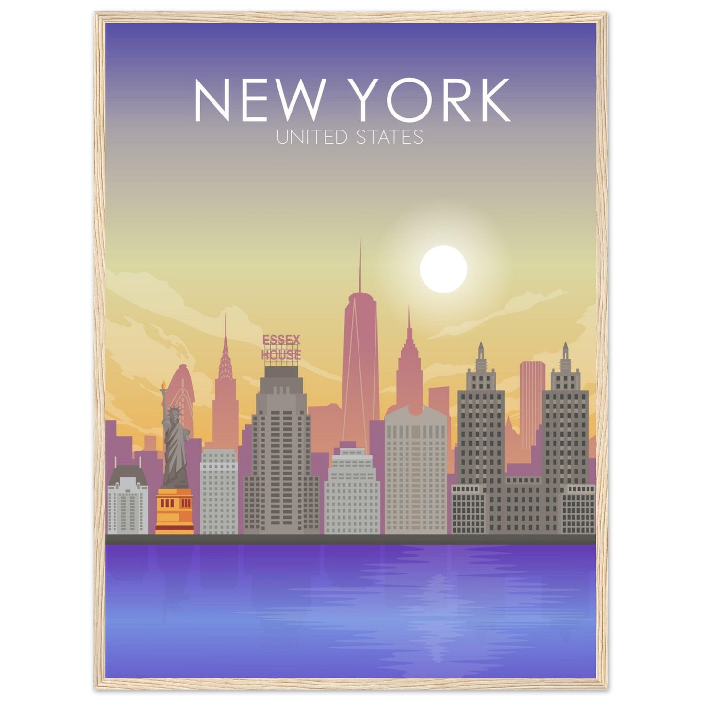 New York Poster | New York Wall Art | New York Sunset Print