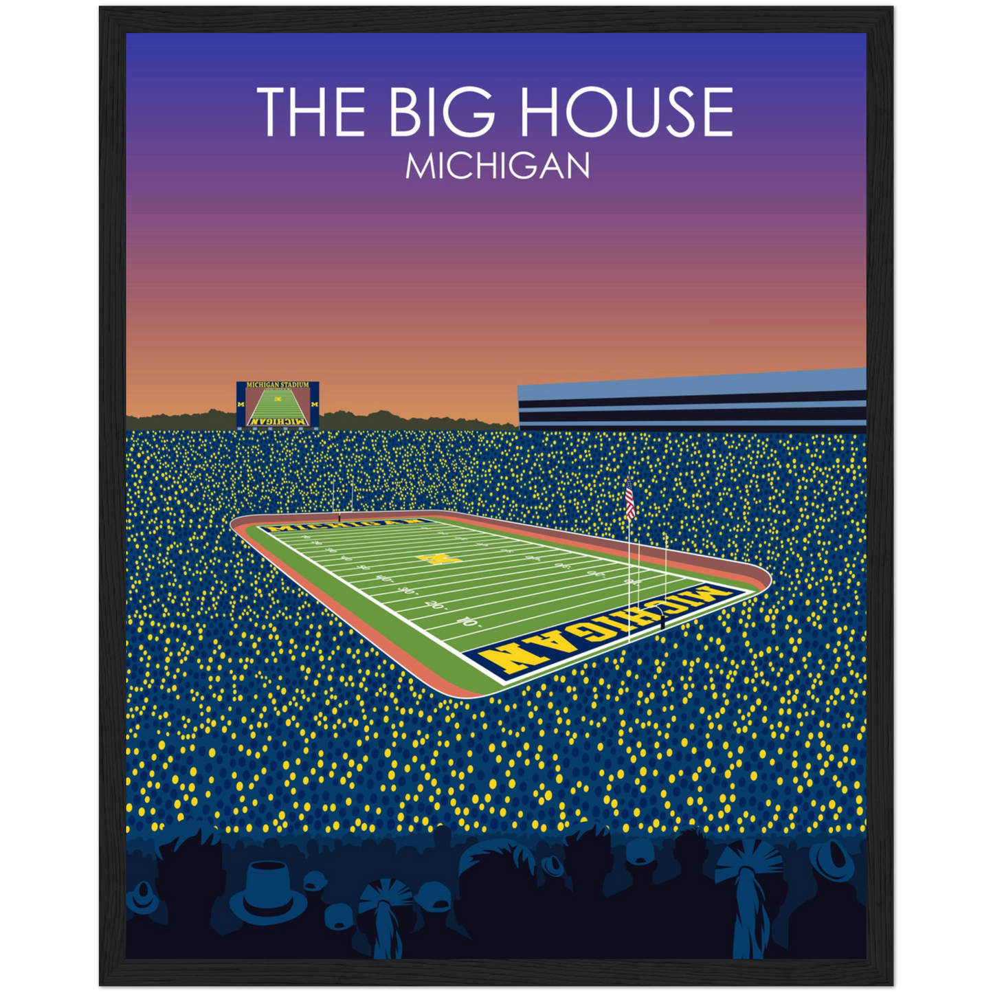 The Big House Poster | University of Michigan College Football Stadium Print
