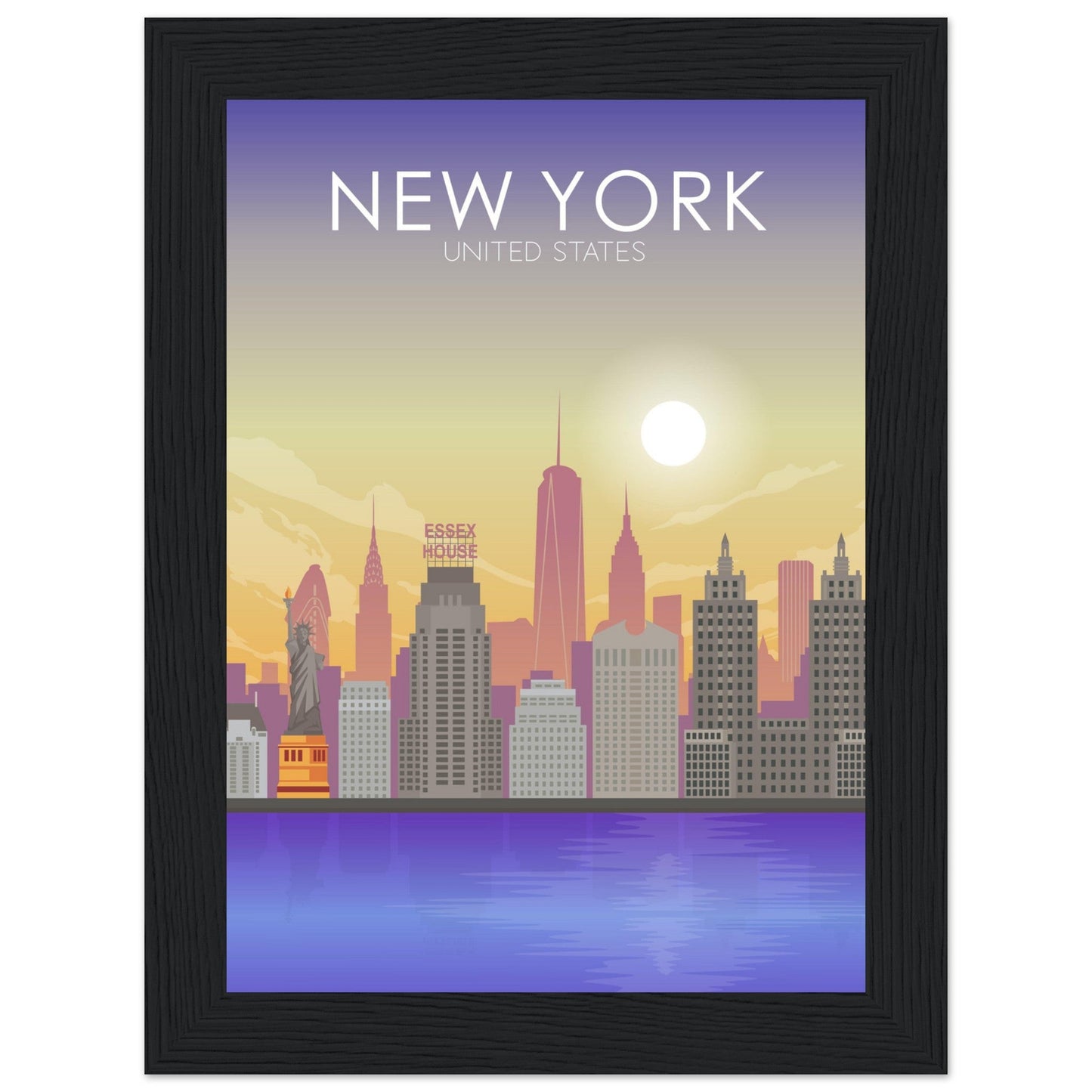 New York Poster | New York Wall Art | New York Sunset Print
