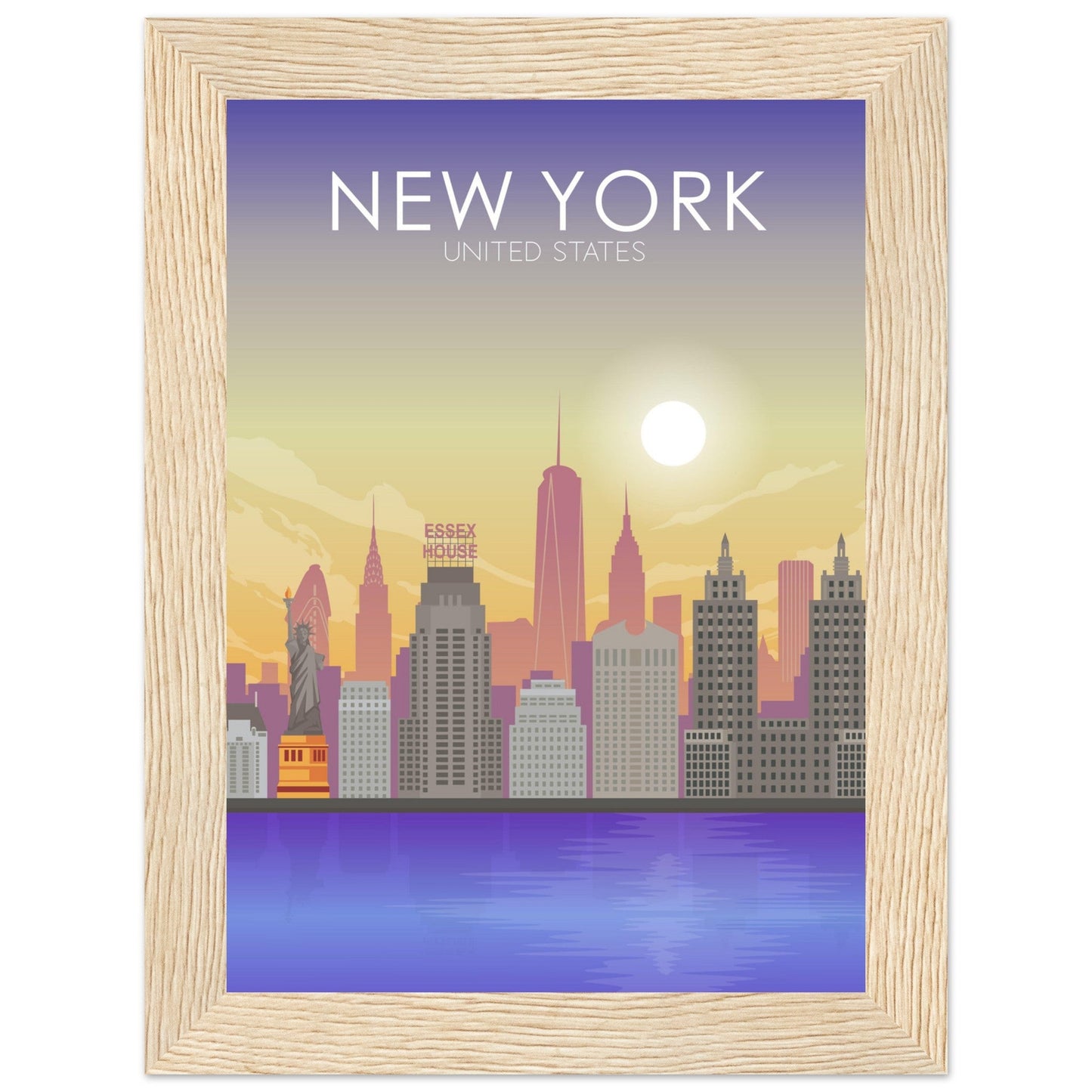 New York Poster | New York Wall Art | New York Sunset Print