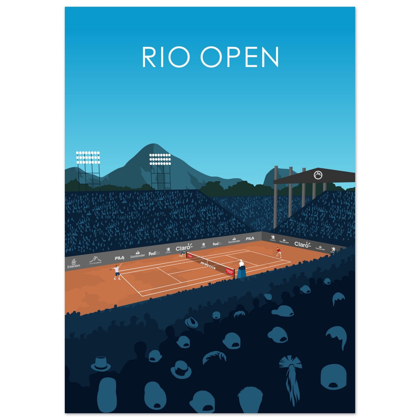 Rio Open ATP 500 Tennis Stadium Poster