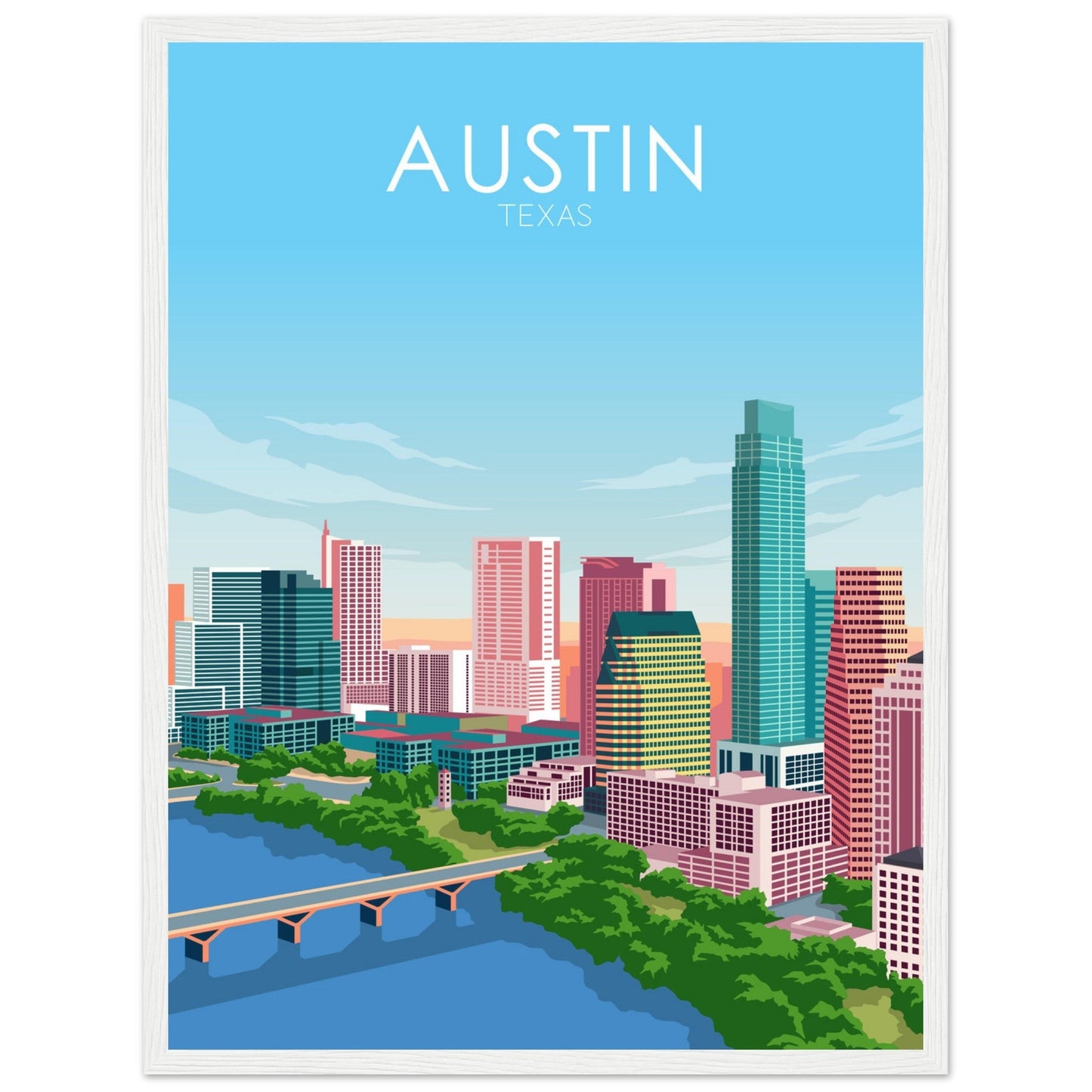 Austin Poster | Austin Wall Art | Austin Pastel Print